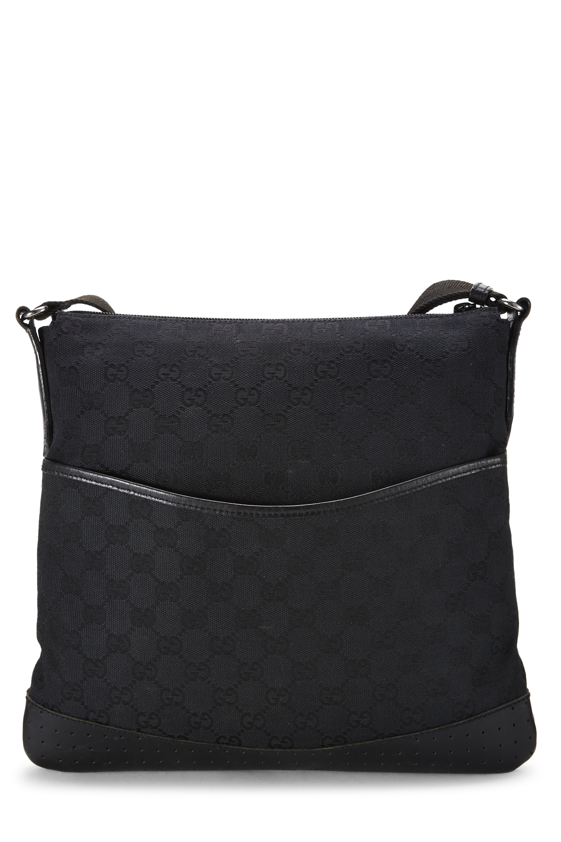 Women's Gucci Black GG Canvas Web Pocket Messenger in Black