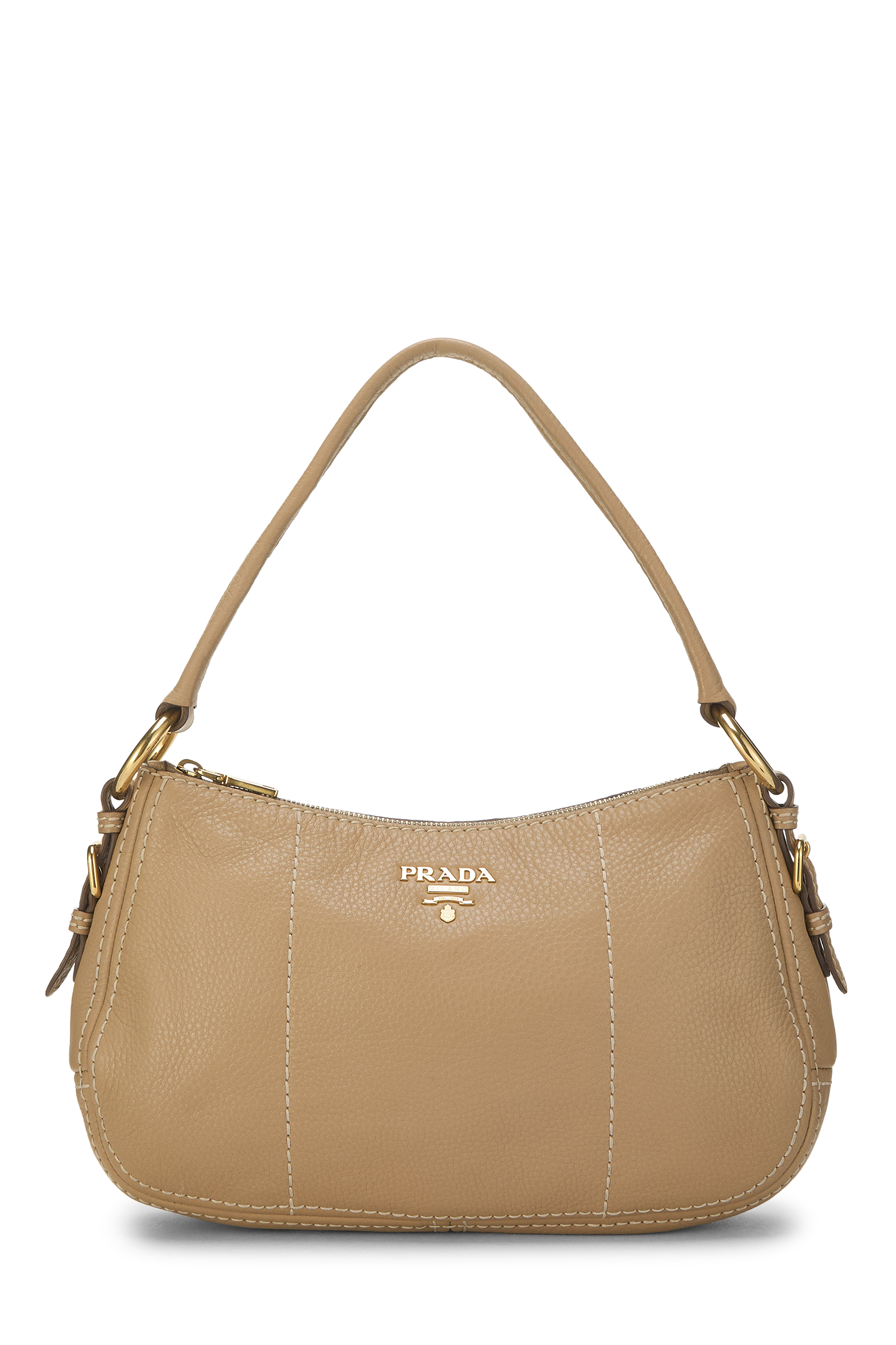 Women's Prada Beige Vitello Daino Shoulder Bag