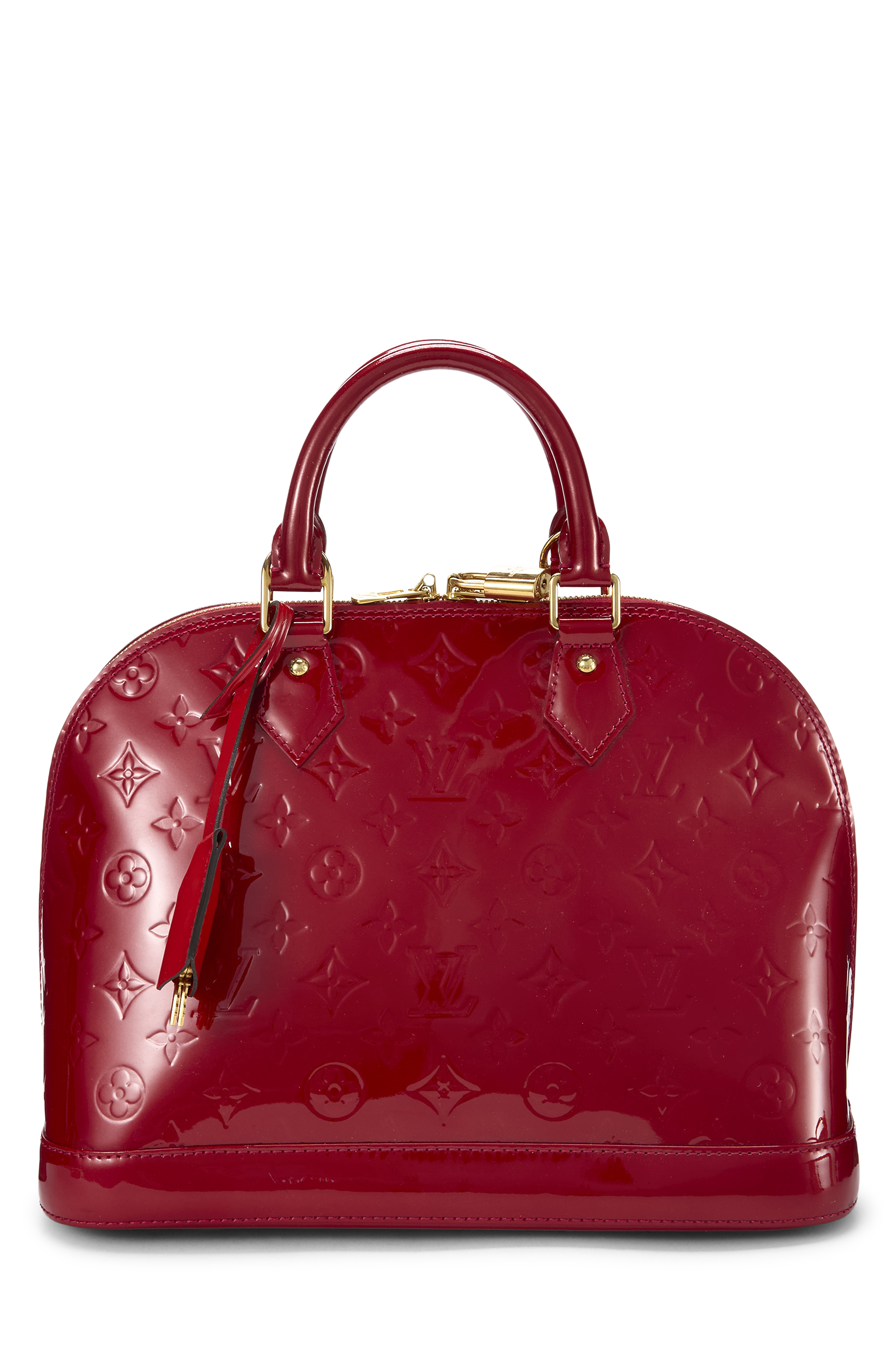 Women's Louis Vuitton Pomme D'Amour Monogram Vernis Alma PM NM in Red PM