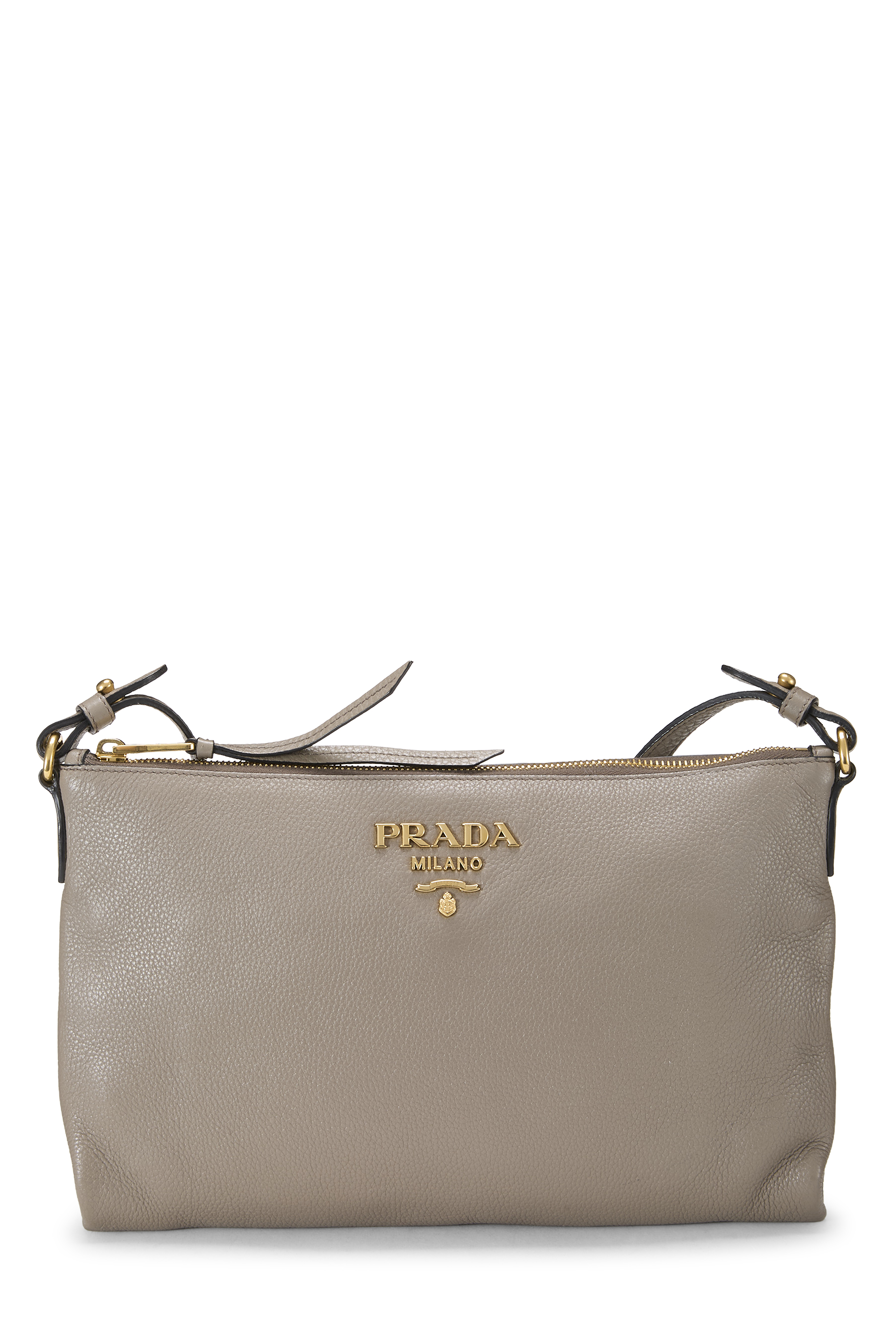 Women's Nylon Prada Grey Vitello Daino Crossbody Bag in Grey
