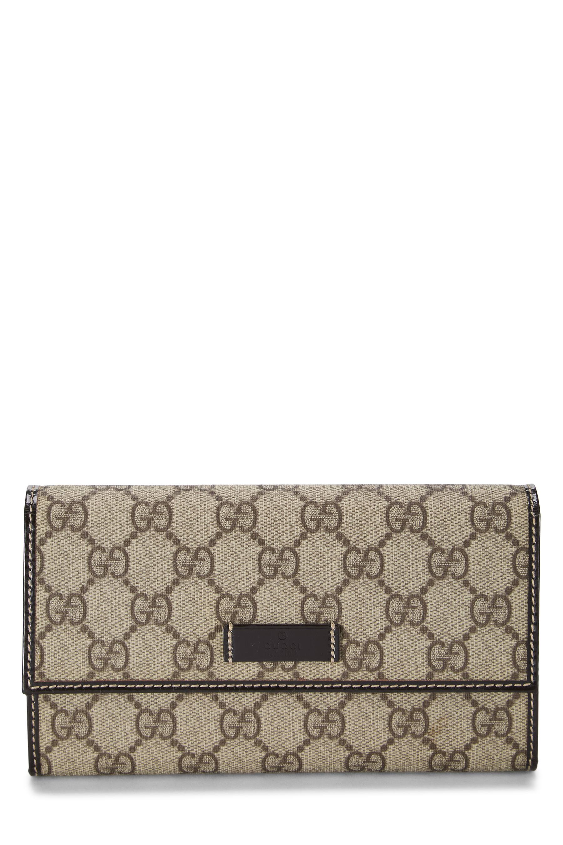 Women's Gucci Brown GG Supreme Canvas Continental Wallet in Brown