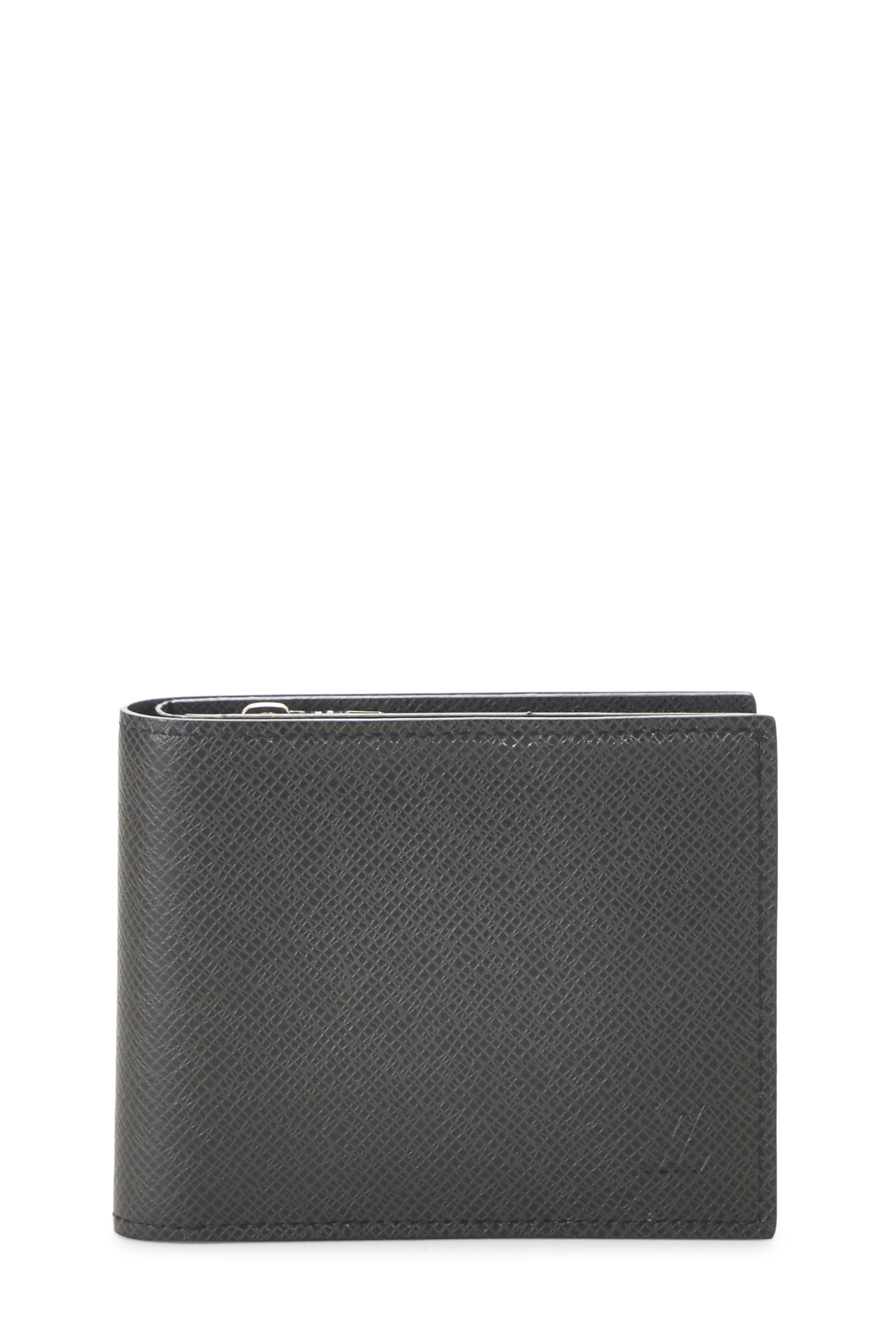 Women's Louis Vuitton Black Taiga Amerigo Bi-Fold Wallet in Black