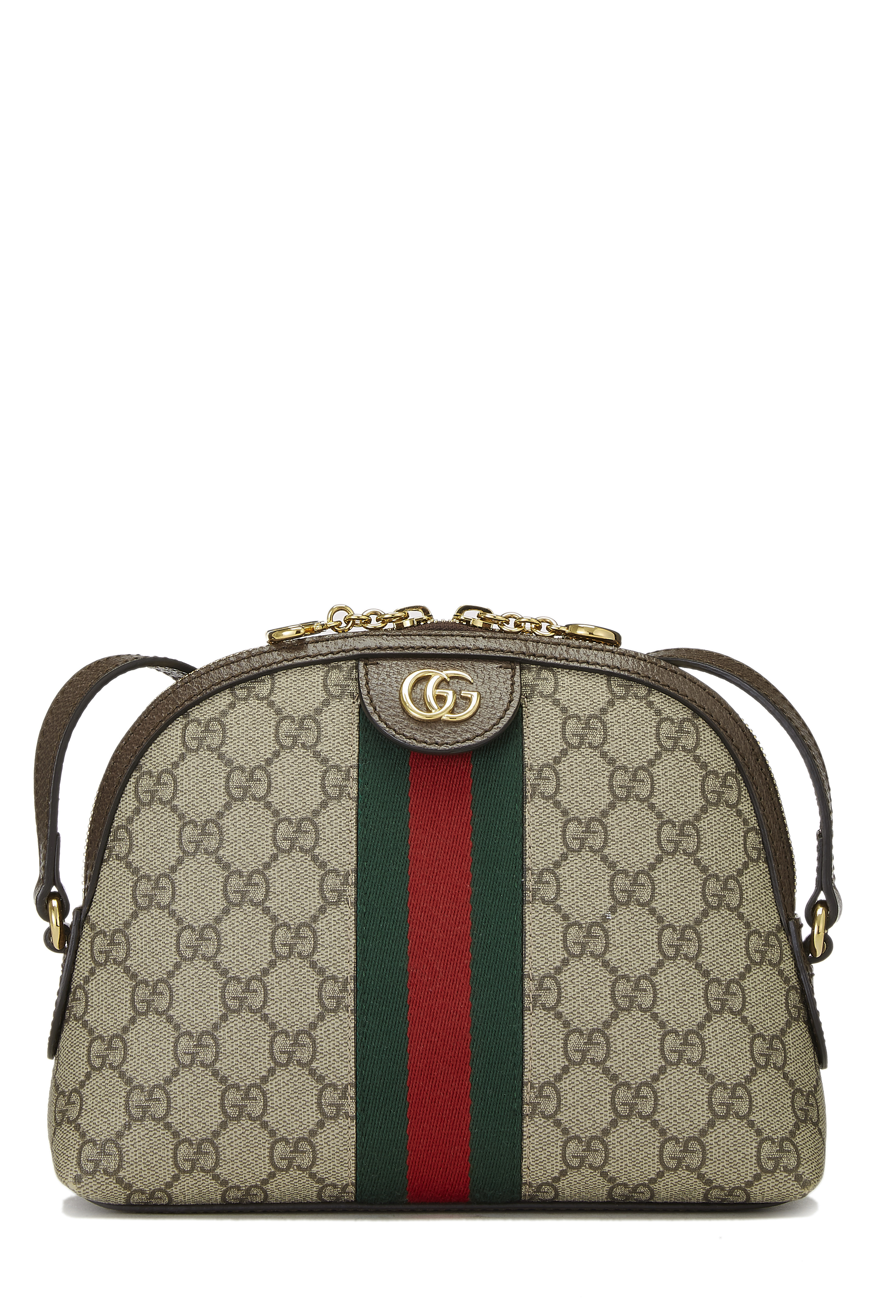 Women's Gucci Brown GG Supreme Ophidia Dome Shoulder Bag Small in Brown Small