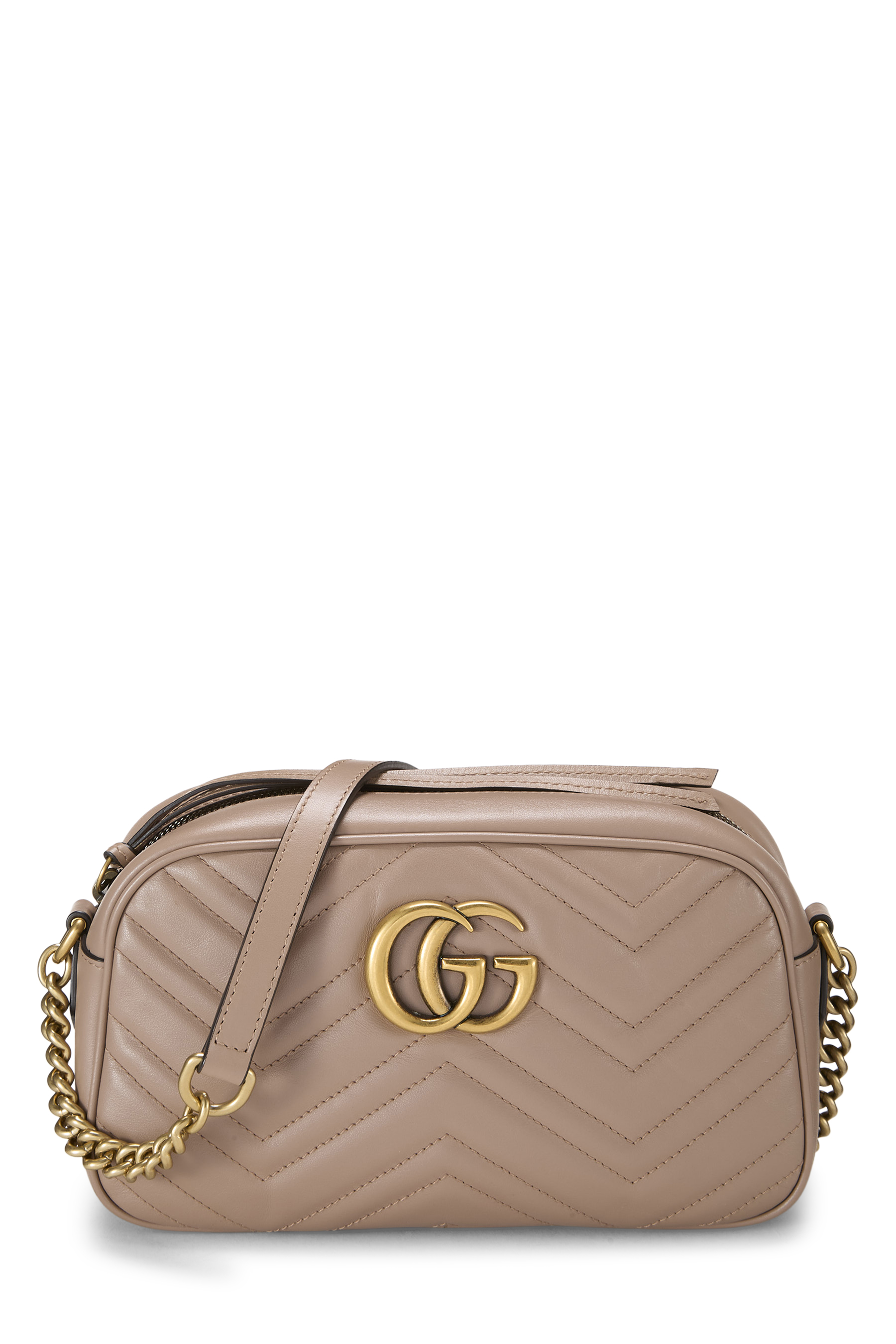 Women's Gucci Pink Leather GG Marmont Crossbody Bag in Pink