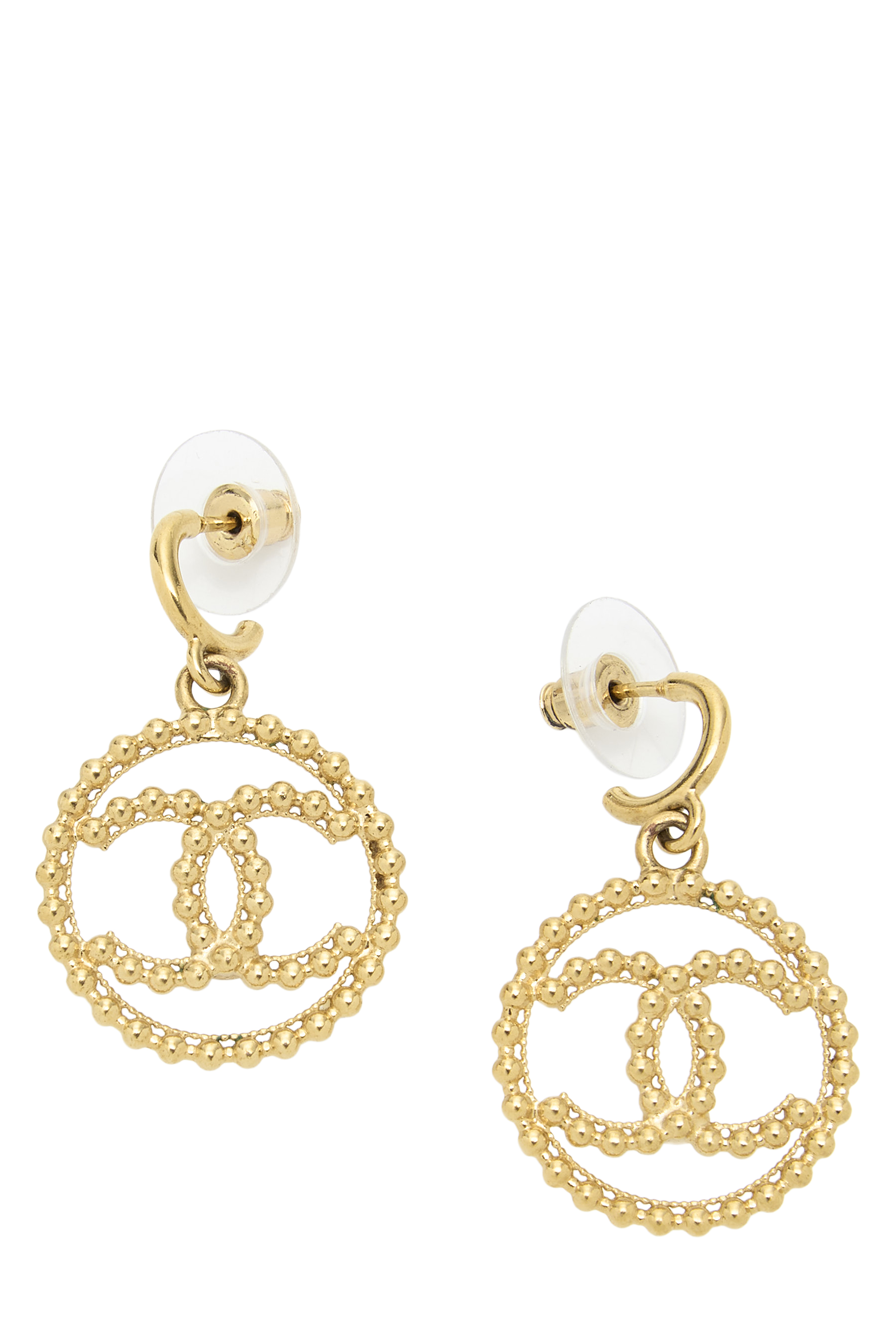 Women's Chanel Gold 'CC' Dangle Earrings in Gold
