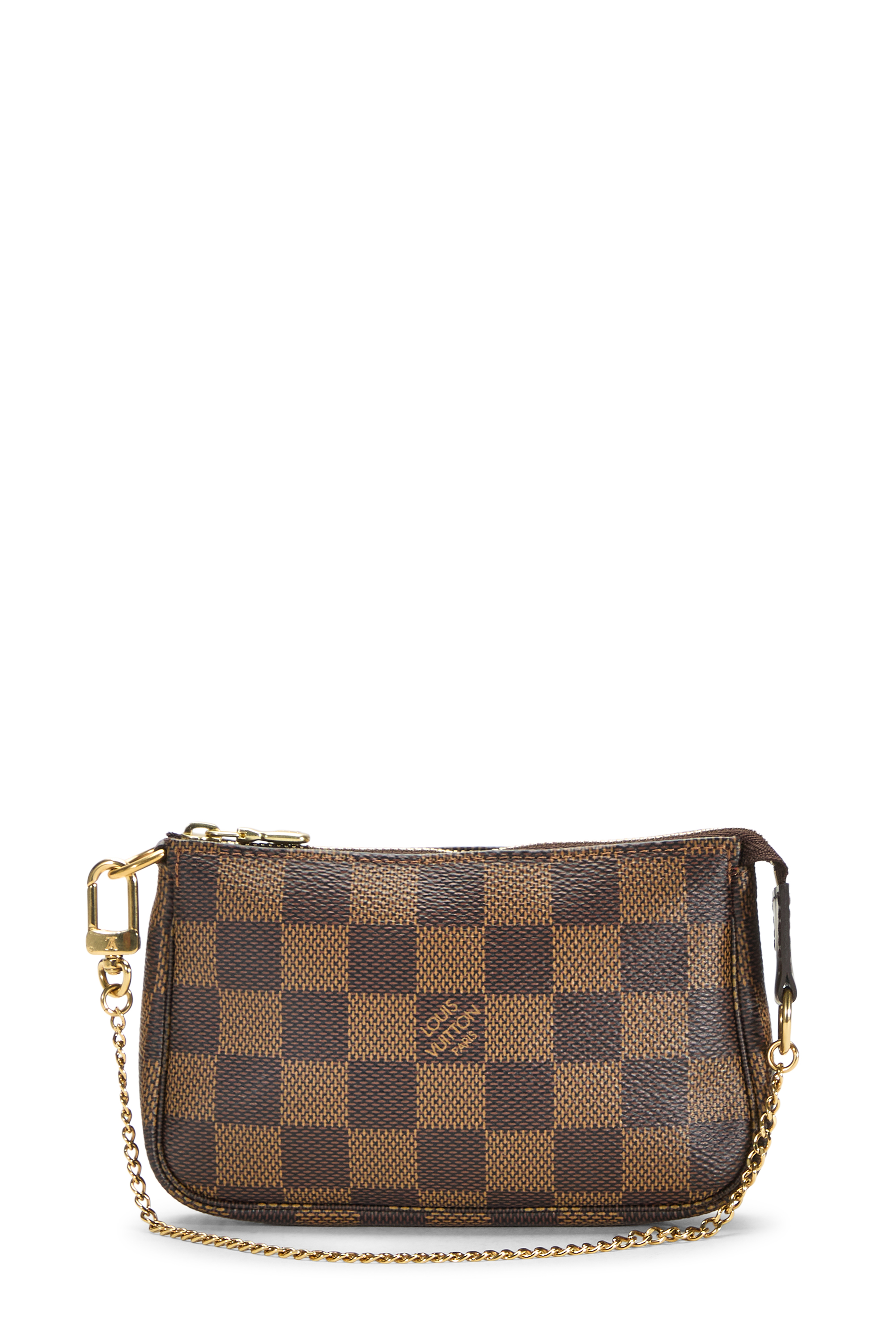 Women's Louis Vuitton Damier Ebene Pochette Mini in Brown Mini