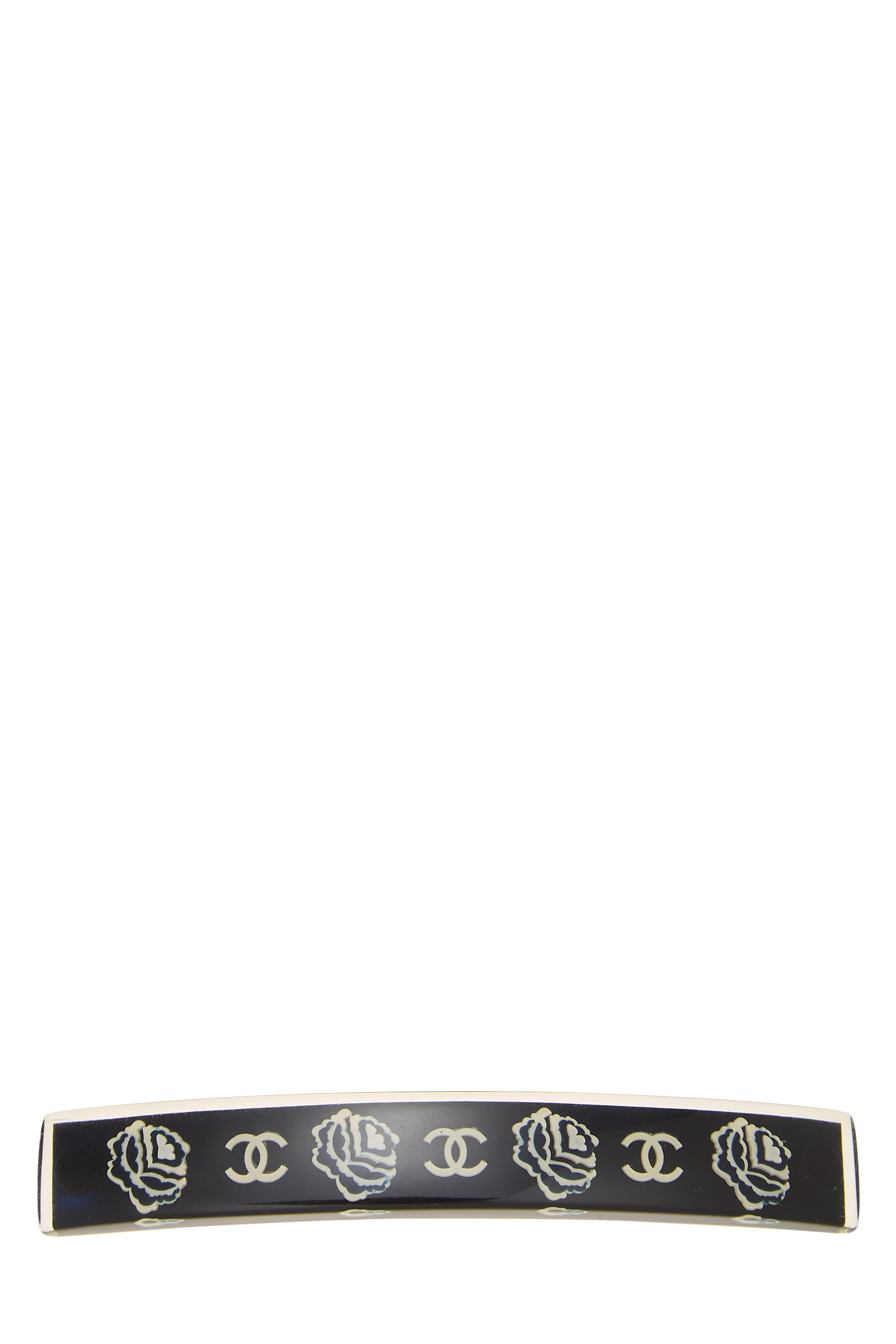 Women's Chanel Black Acrylic 'CC' Barrette in Black