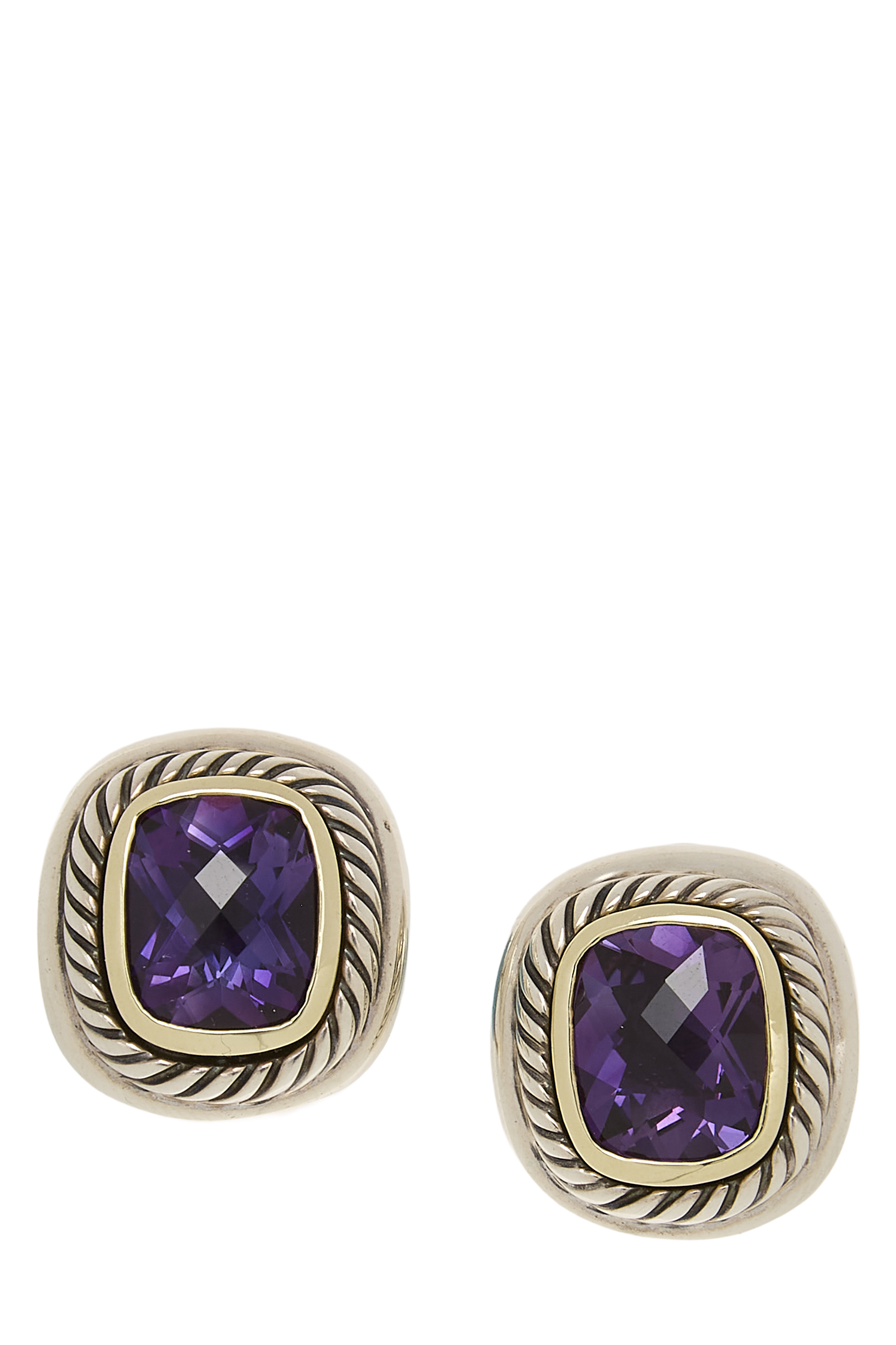 Women's David Yurman Purple Two-Tone Amethyst Albion Earrings in Purple