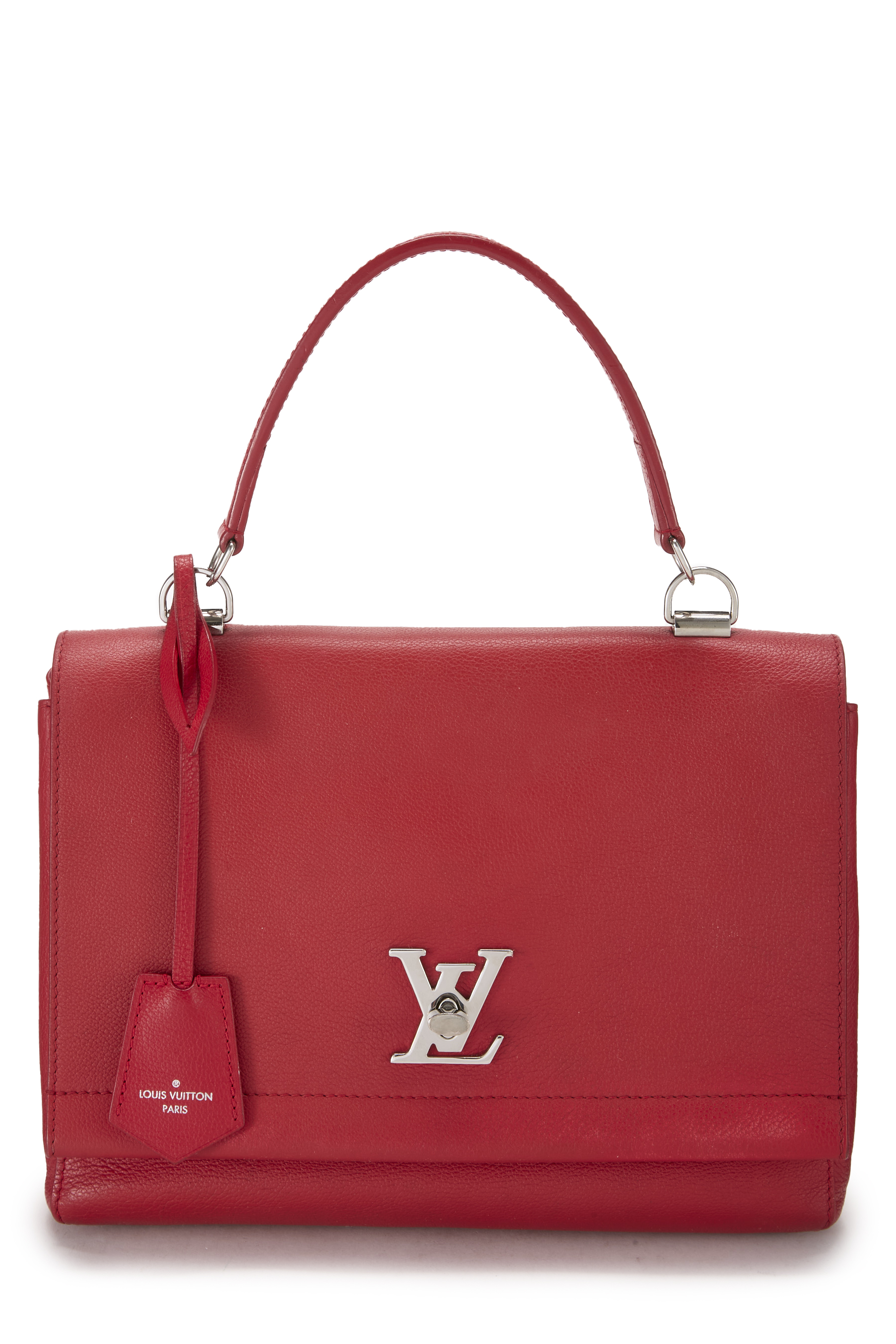 Women's Grosgrain Louis Vuitton Red Leather Lockme II in Red