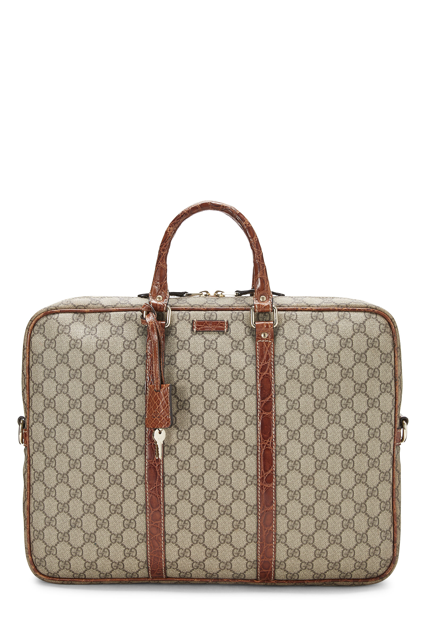 Women's Gucci Brown GG Supreme Canvas Briefcase in Brown