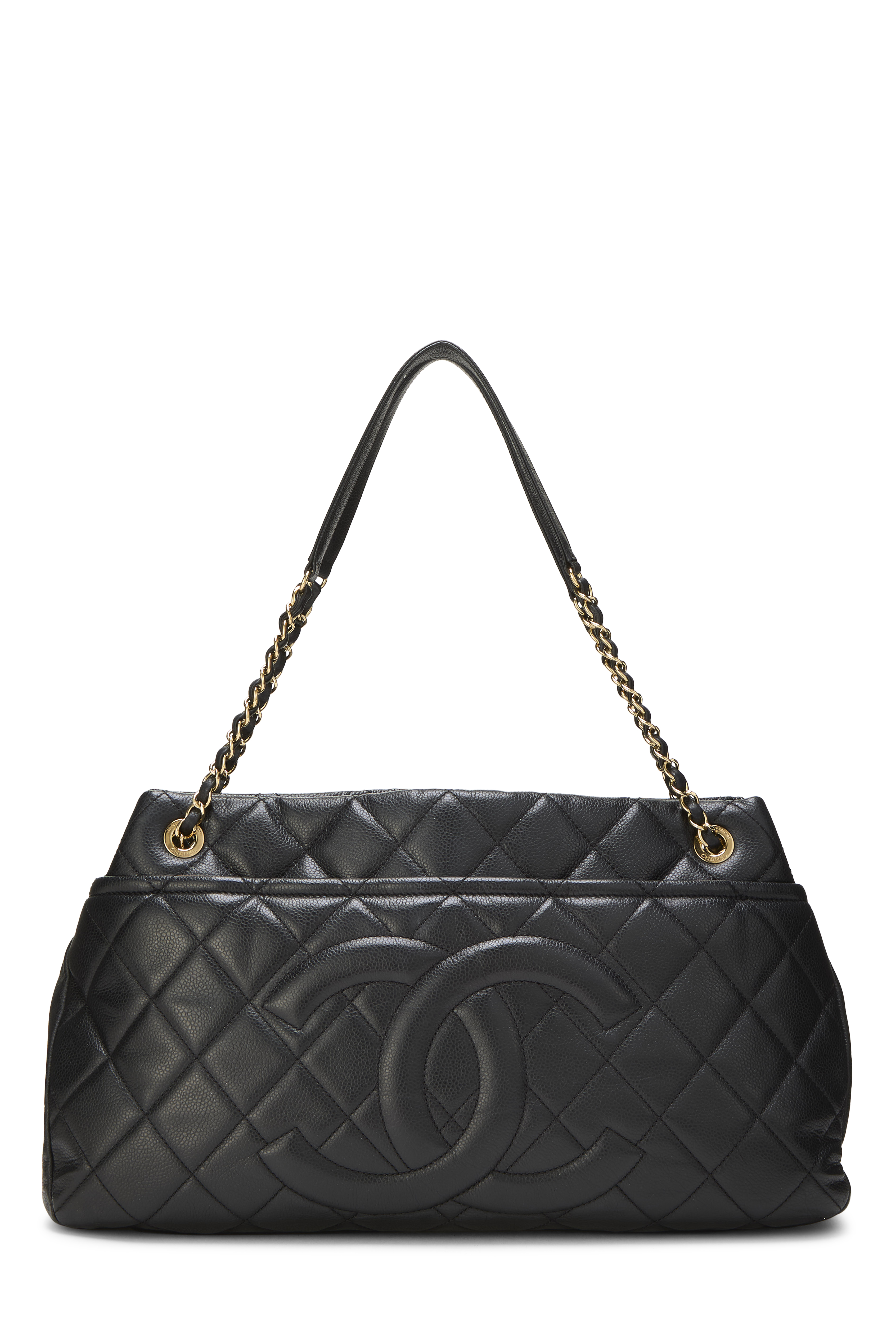 Women's Chanel Black Caviar Timeless 'CC' Soft Shopper Large in Black Large