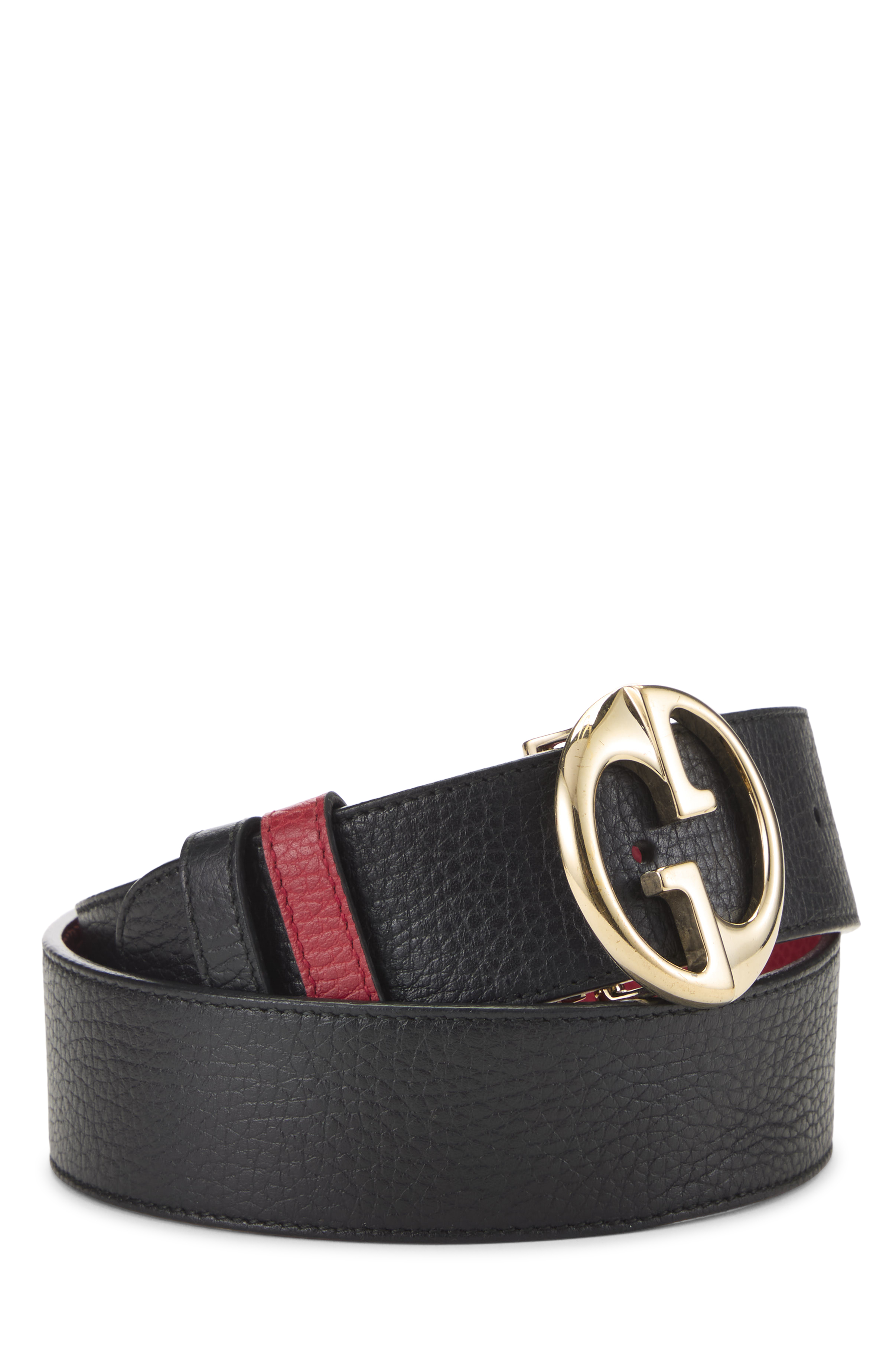 Women's Gucci Black Leather 1973 Reversible Belt 80 in Black