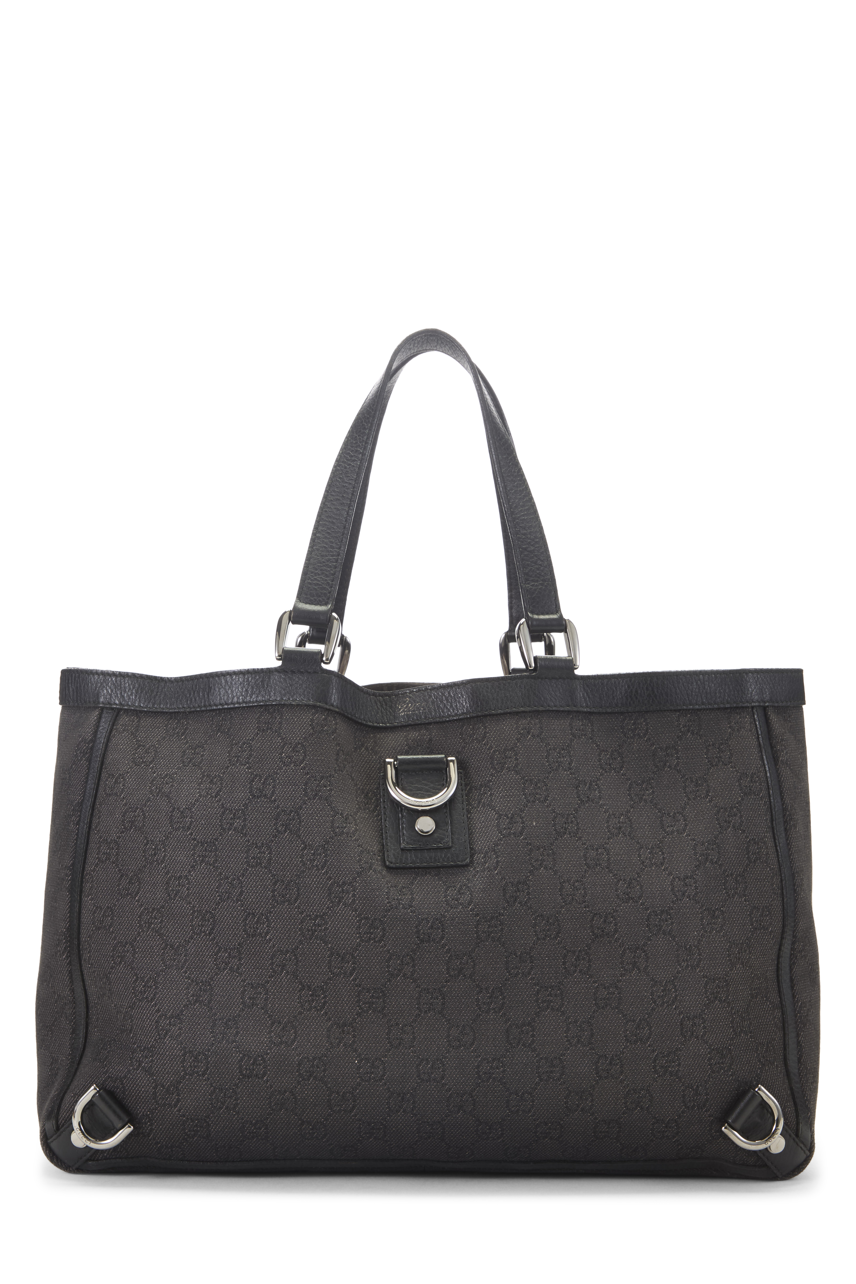 Women's Gucci Black Original GG Canvas D-Ring Abbey Tote Large in Black Large
