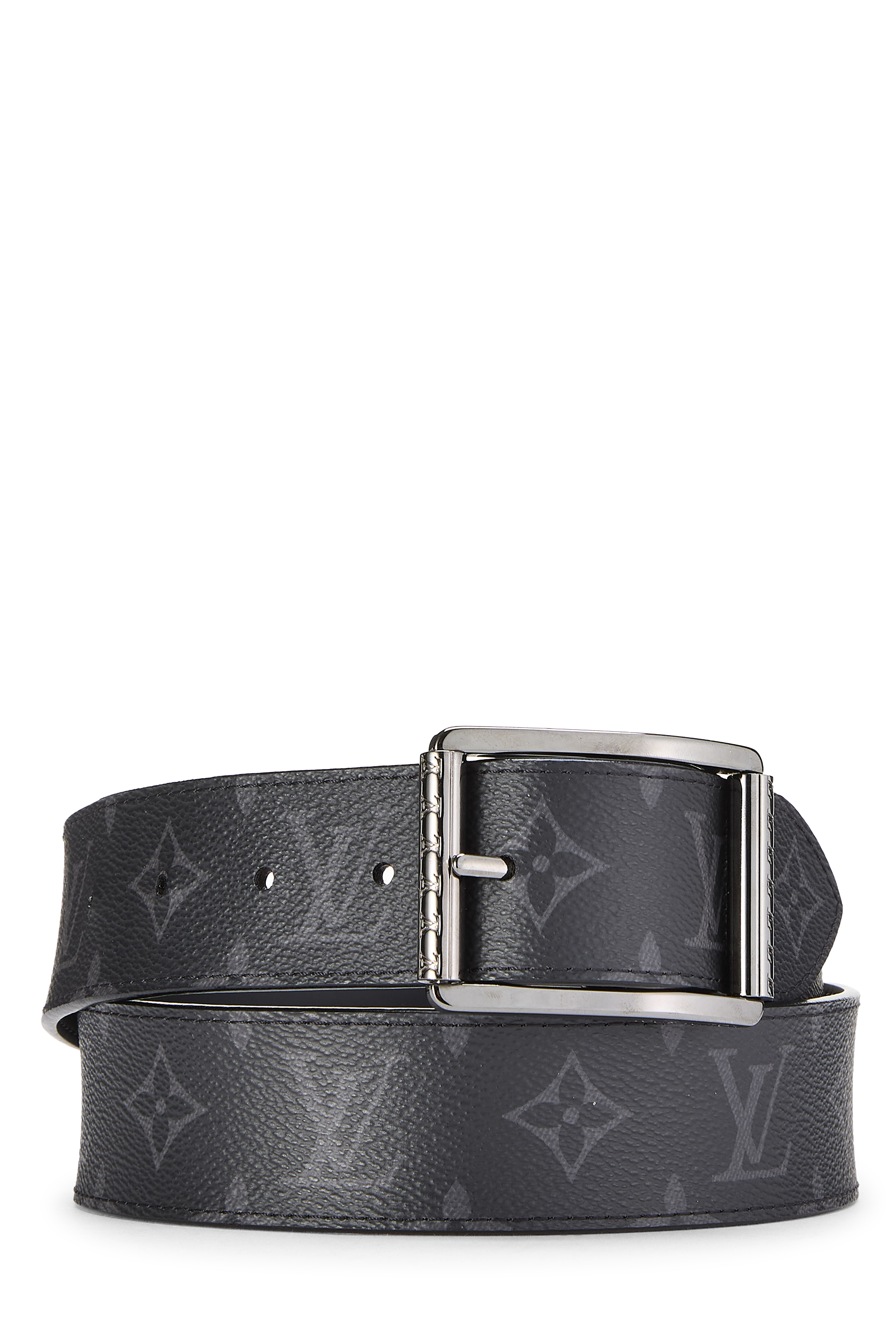 Women's Louis Vuitton Black Monogram Eclipse Ceinture Reversible 90 in Black