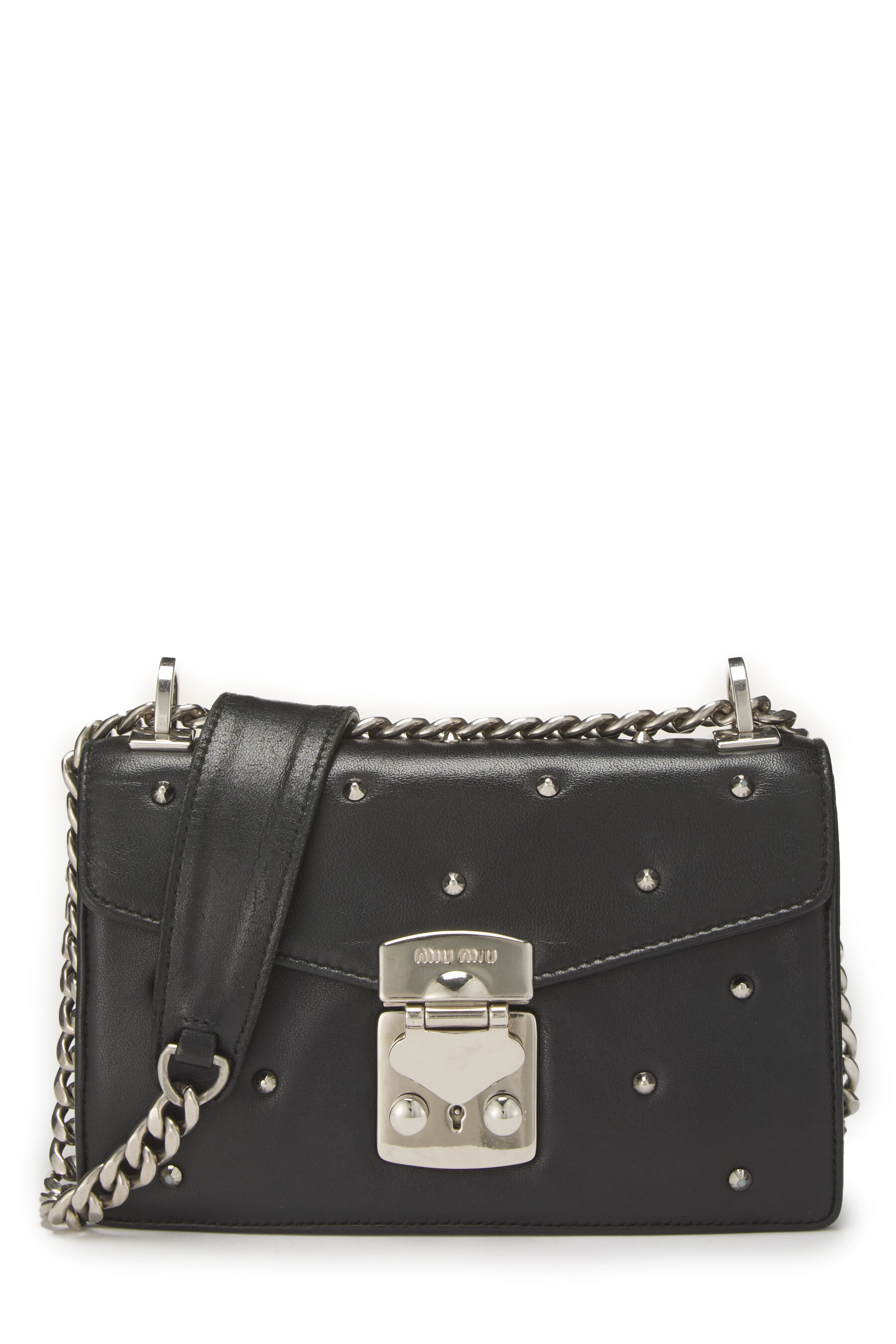 Women's Miu Miu Black Calfskin Confidential Crossbody in Black