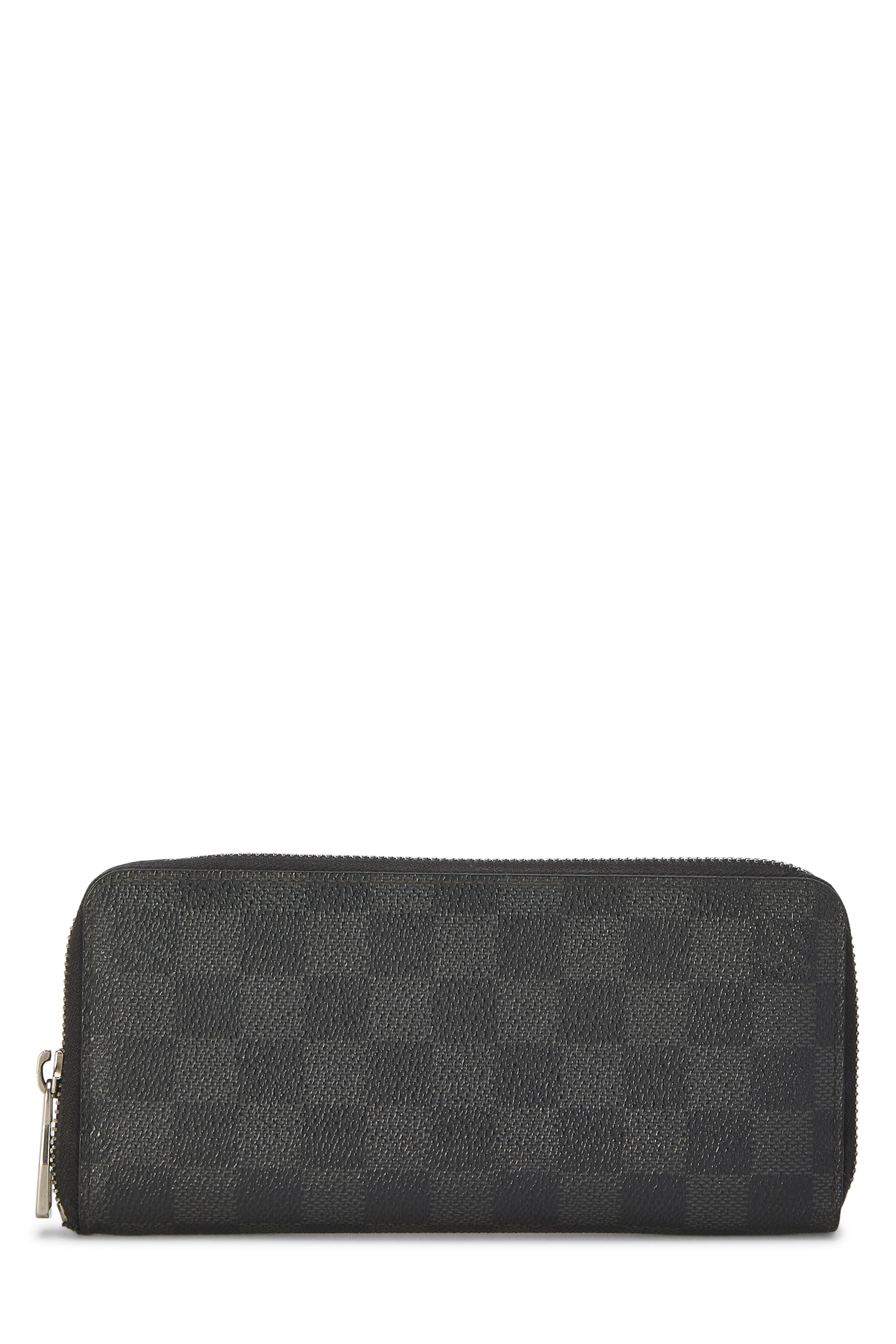 Women's Louis Vuitton Damier Graphite Zippy Vertical Wallet in Black