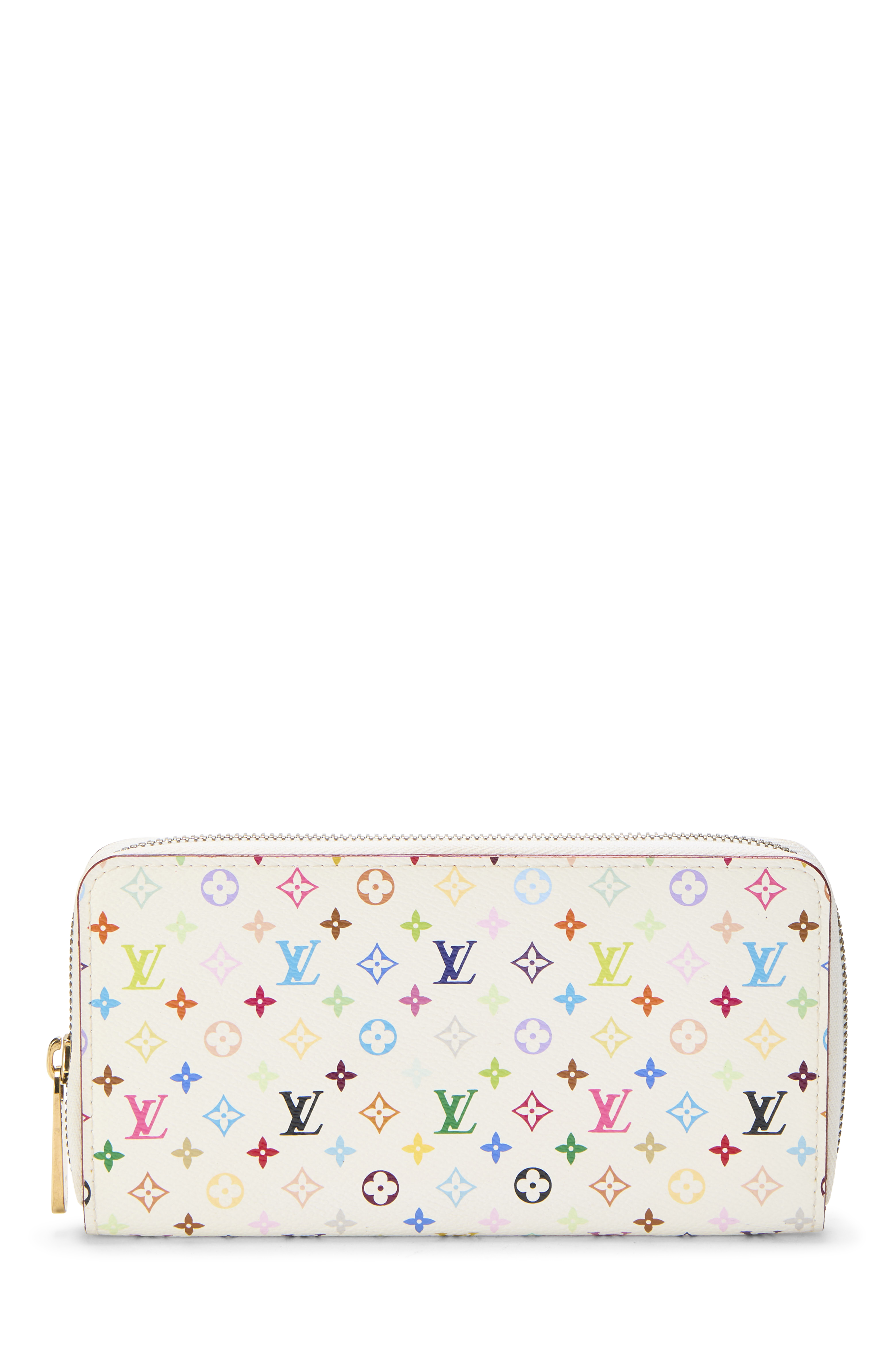 Women's Louis Vuitton Takashi Murakami x Louis Vuitton White Monogram Multicolore Zippy Continental in White
