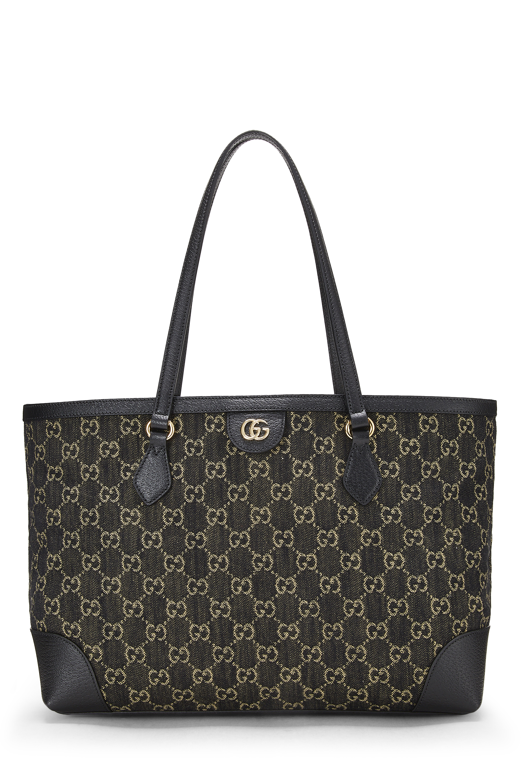 Women's Gucci Black GG Denim Ophidia Tote Medium in Black Medium