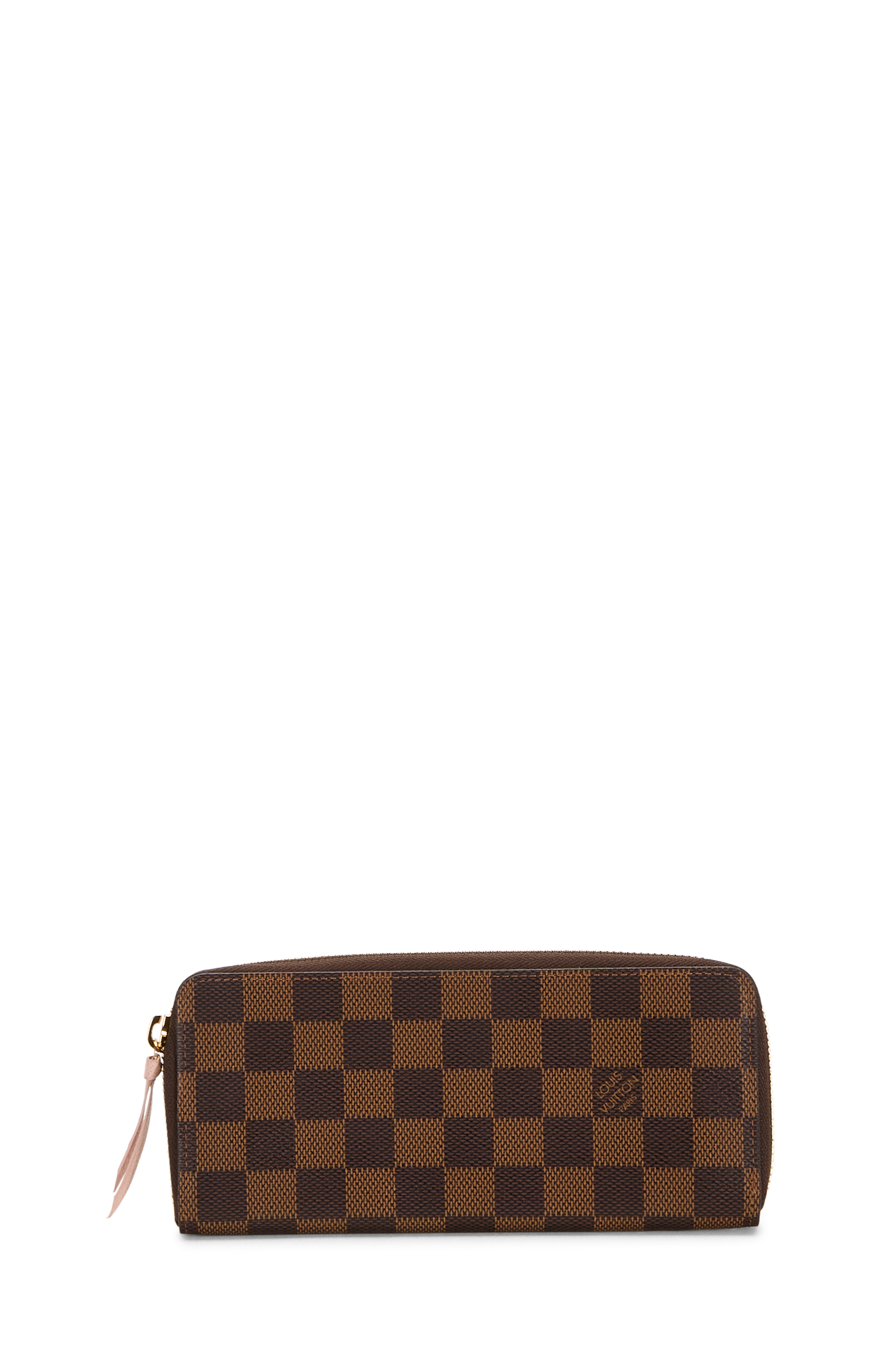 Women's Louis Vuitton Damier Ebene Clemence Wallet in Pink