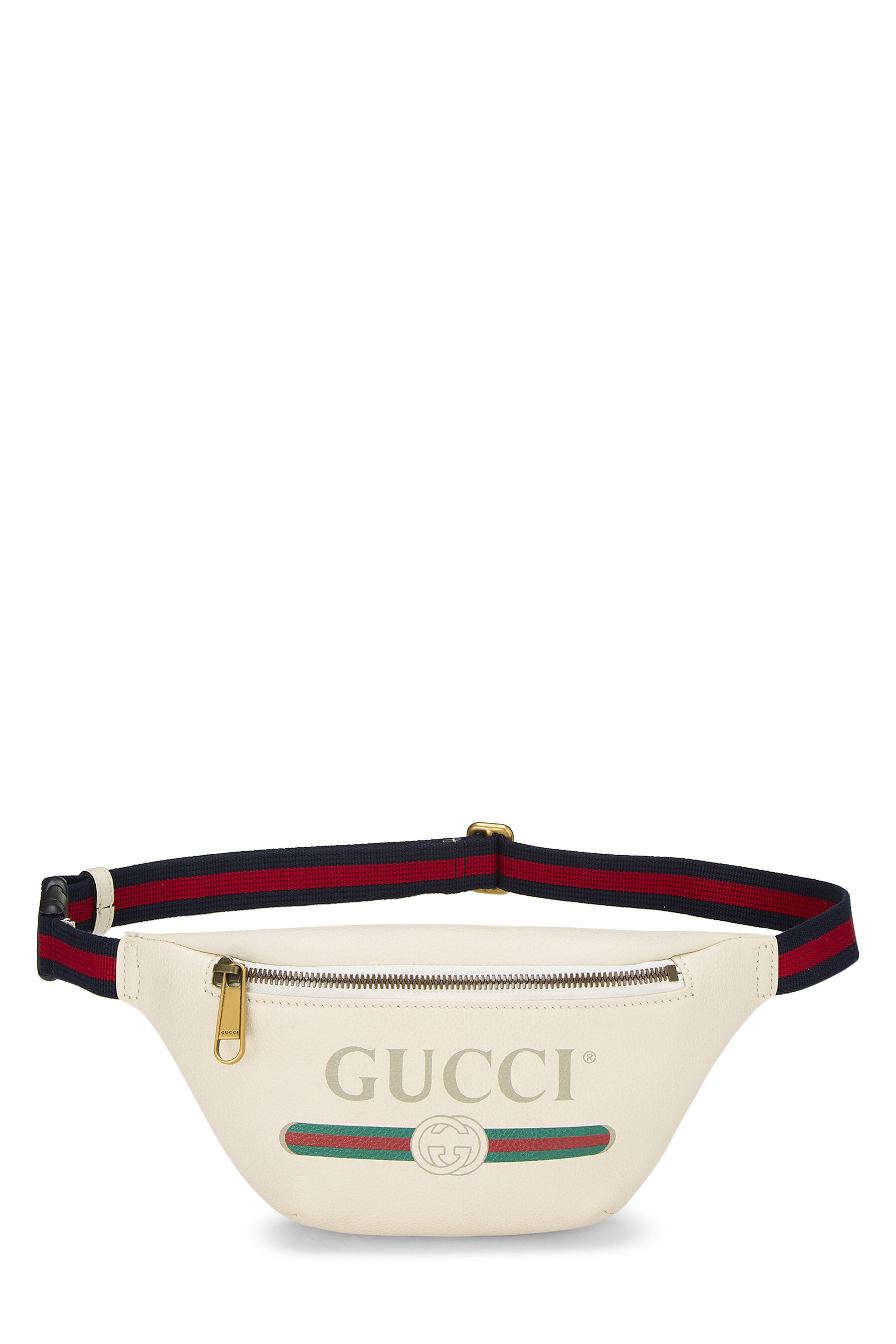 Women's Gucci White Leather Logo Belt Bag Small in White