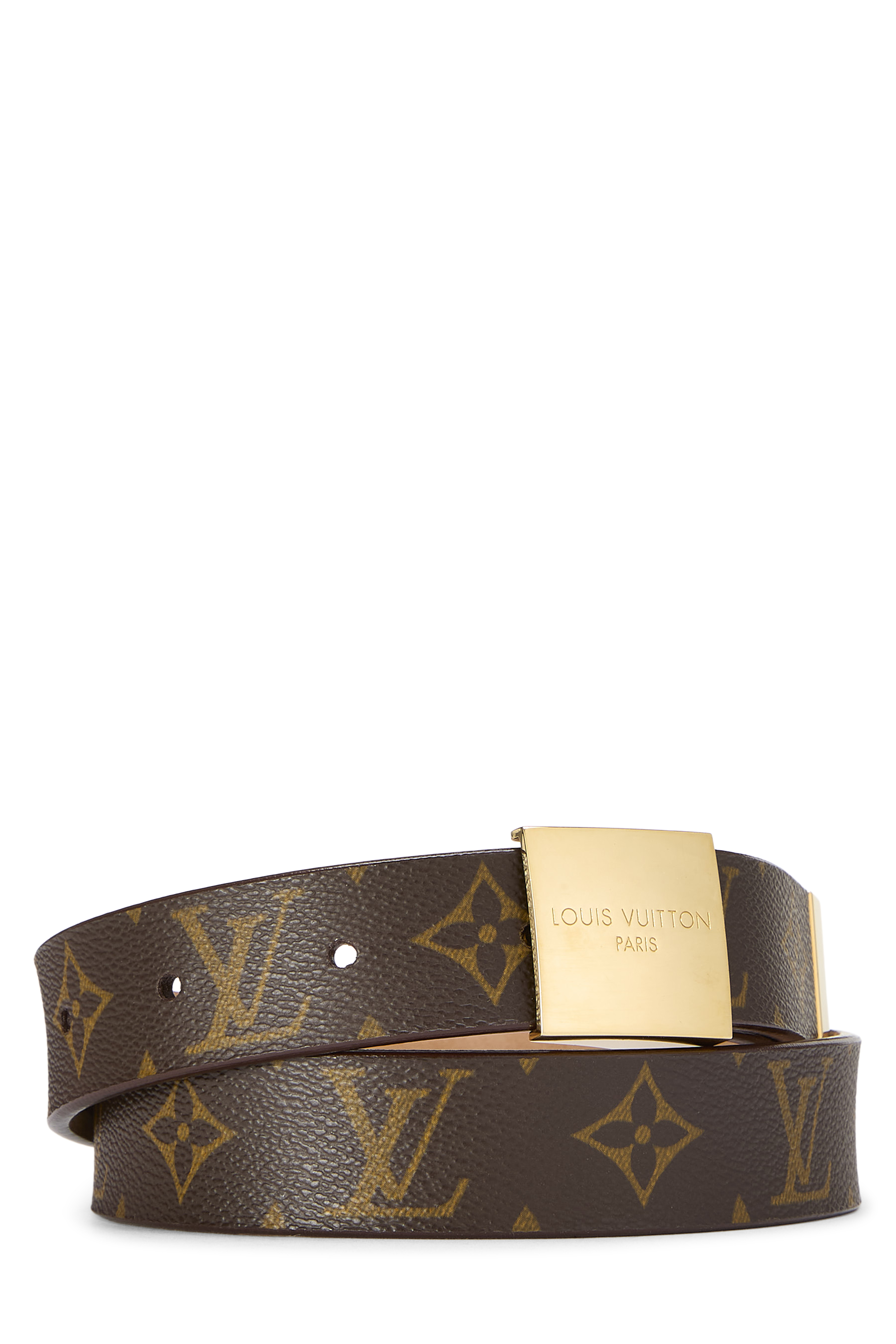 Women's Louis Vuitton Monogram Canvas Ceinture Carre 75 in Brown