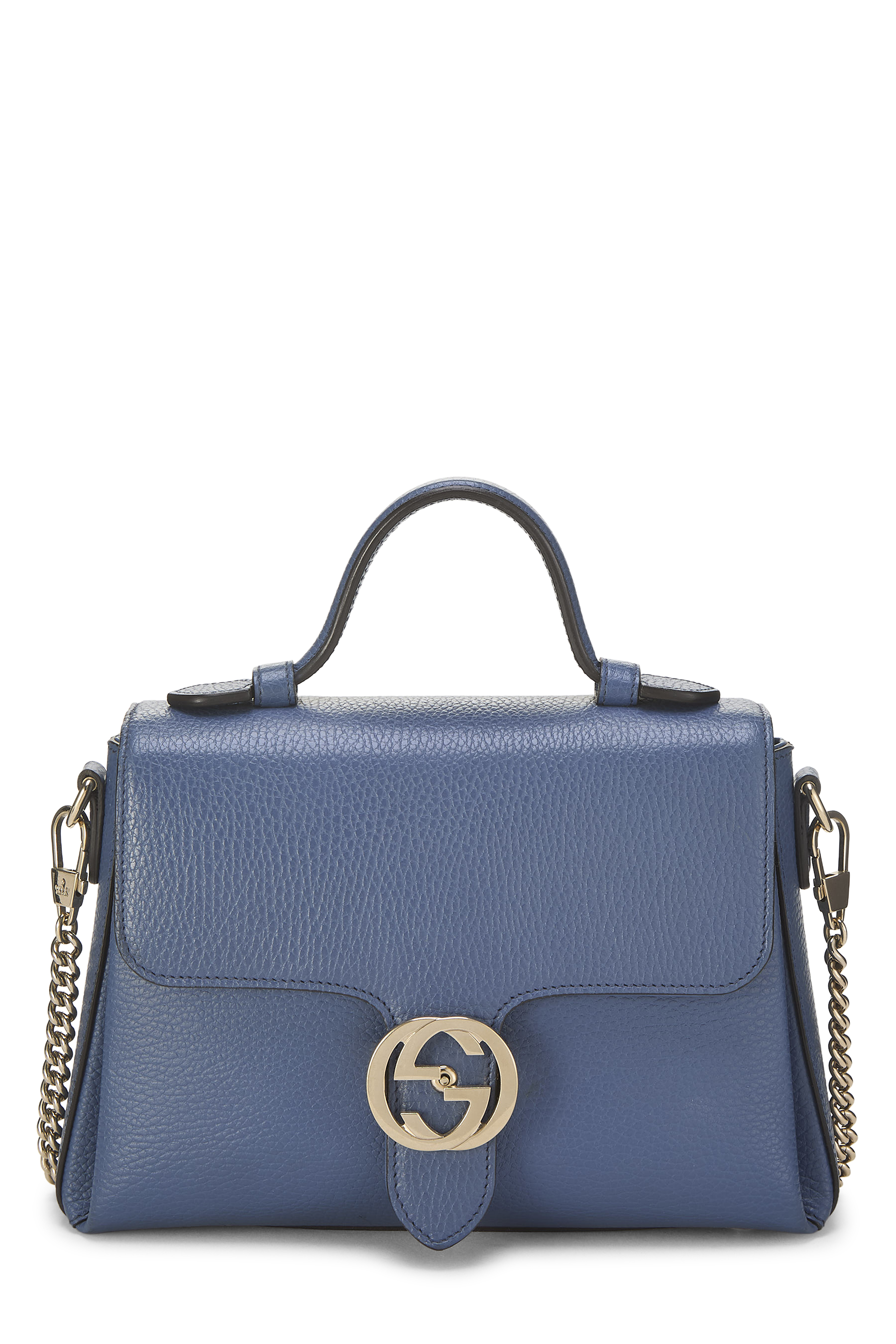Women's Gucci Red Leather Interlocking Top Handle Bag in Blue