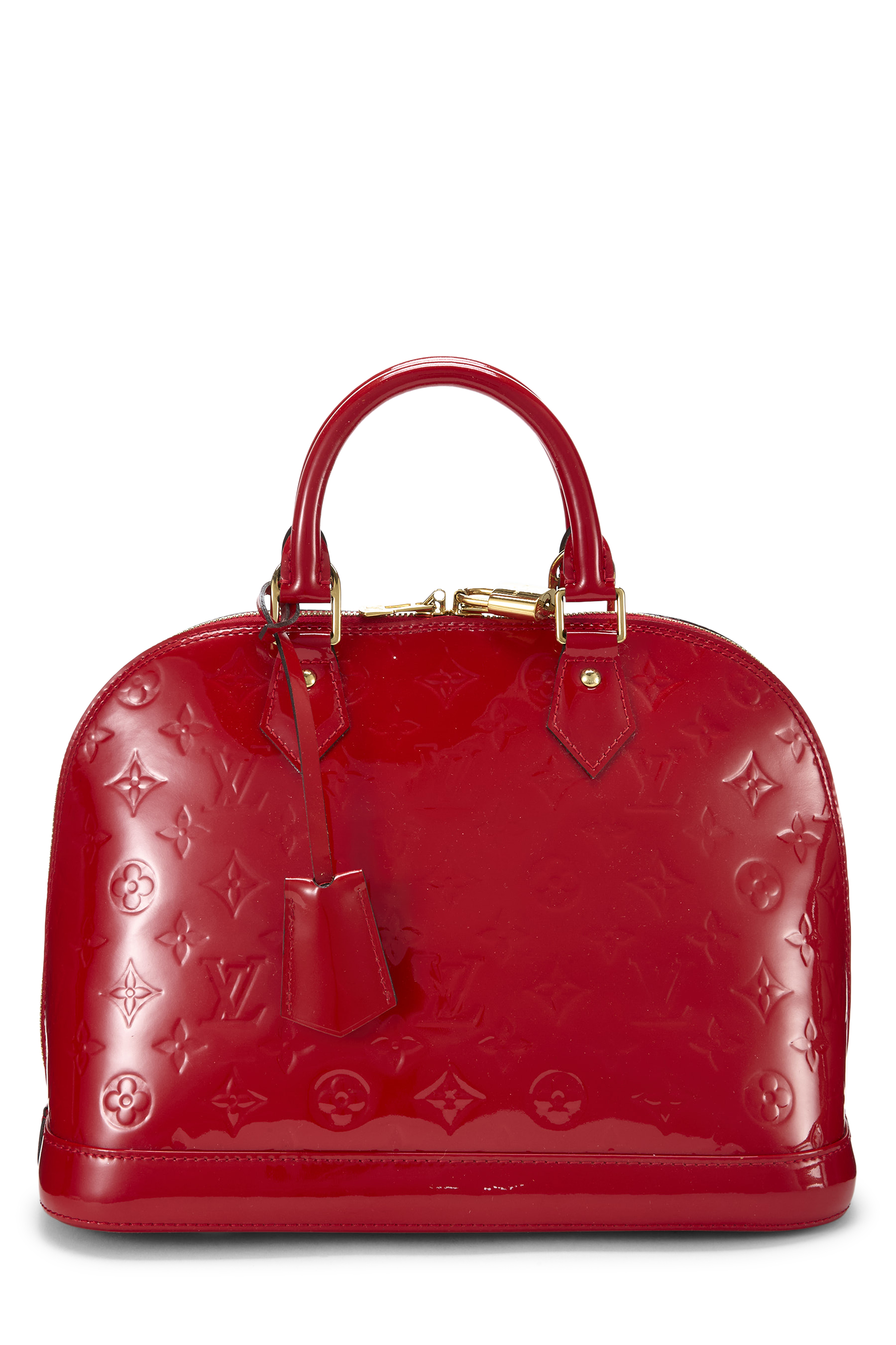 Women's Louis Vuitton Red Monogram Vernis Alma PM NM in Red PM