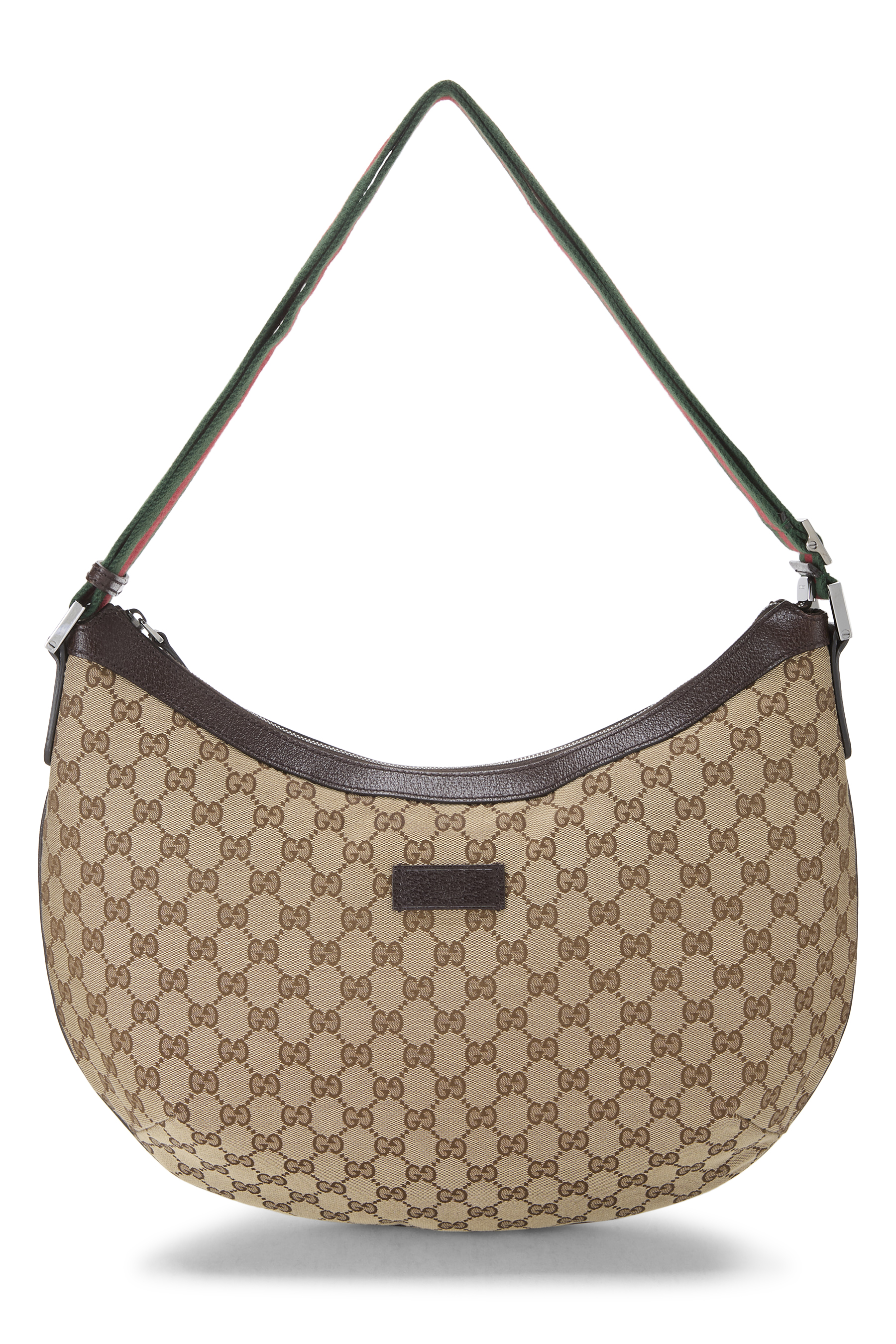 Women's Gucci Original GG Canvas Web Round Messenger XL in Brown XL