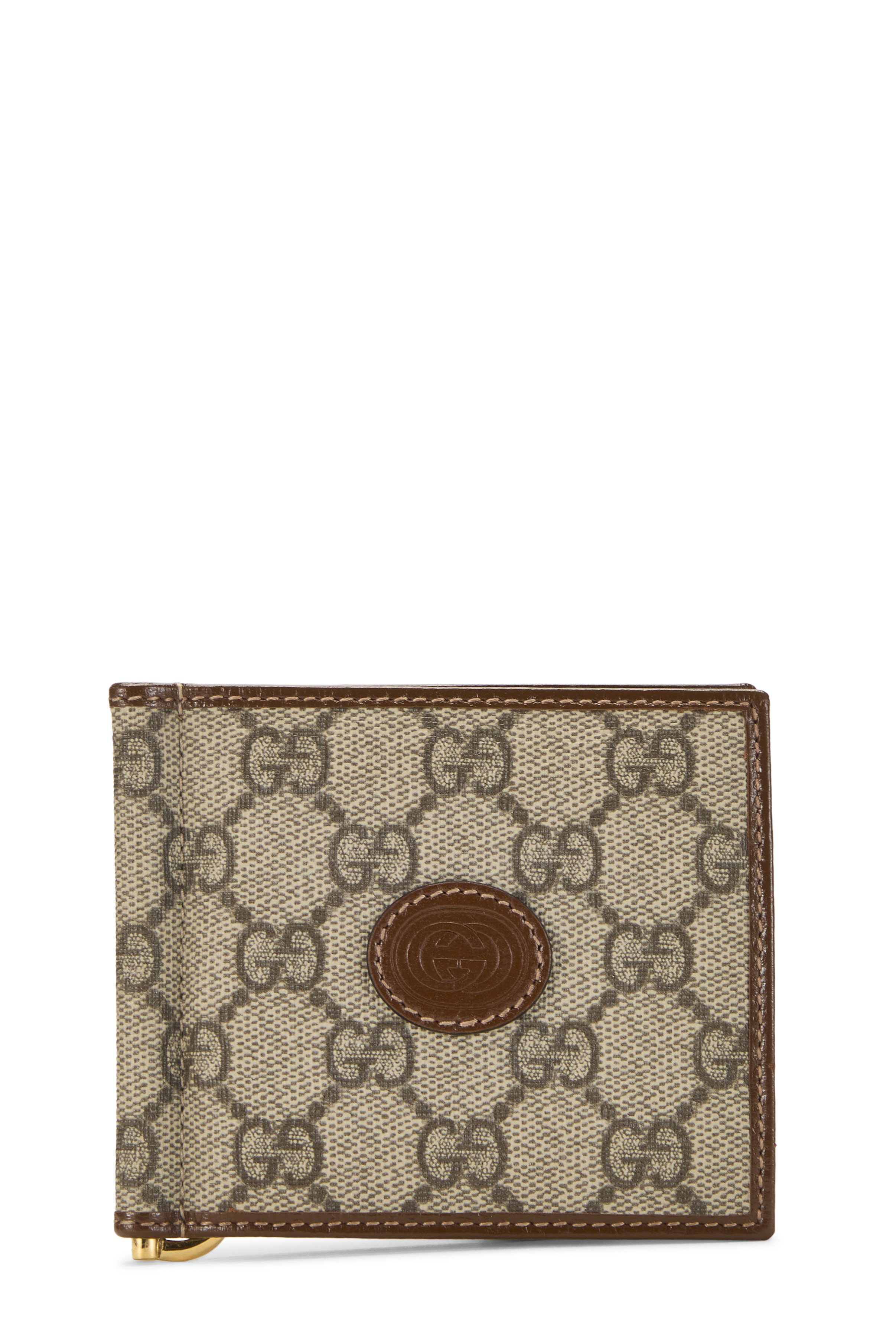 Women's Gucci Brown GG Supreme Canvas Bifold Wallet in Beige