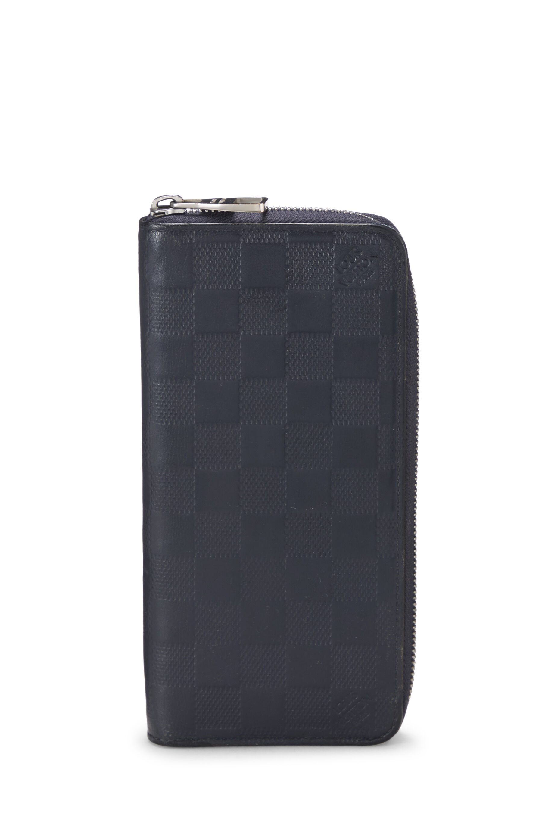 Women's Louis Vuitton Navy Damier Infini Zippy Vertical Wallet in Navy