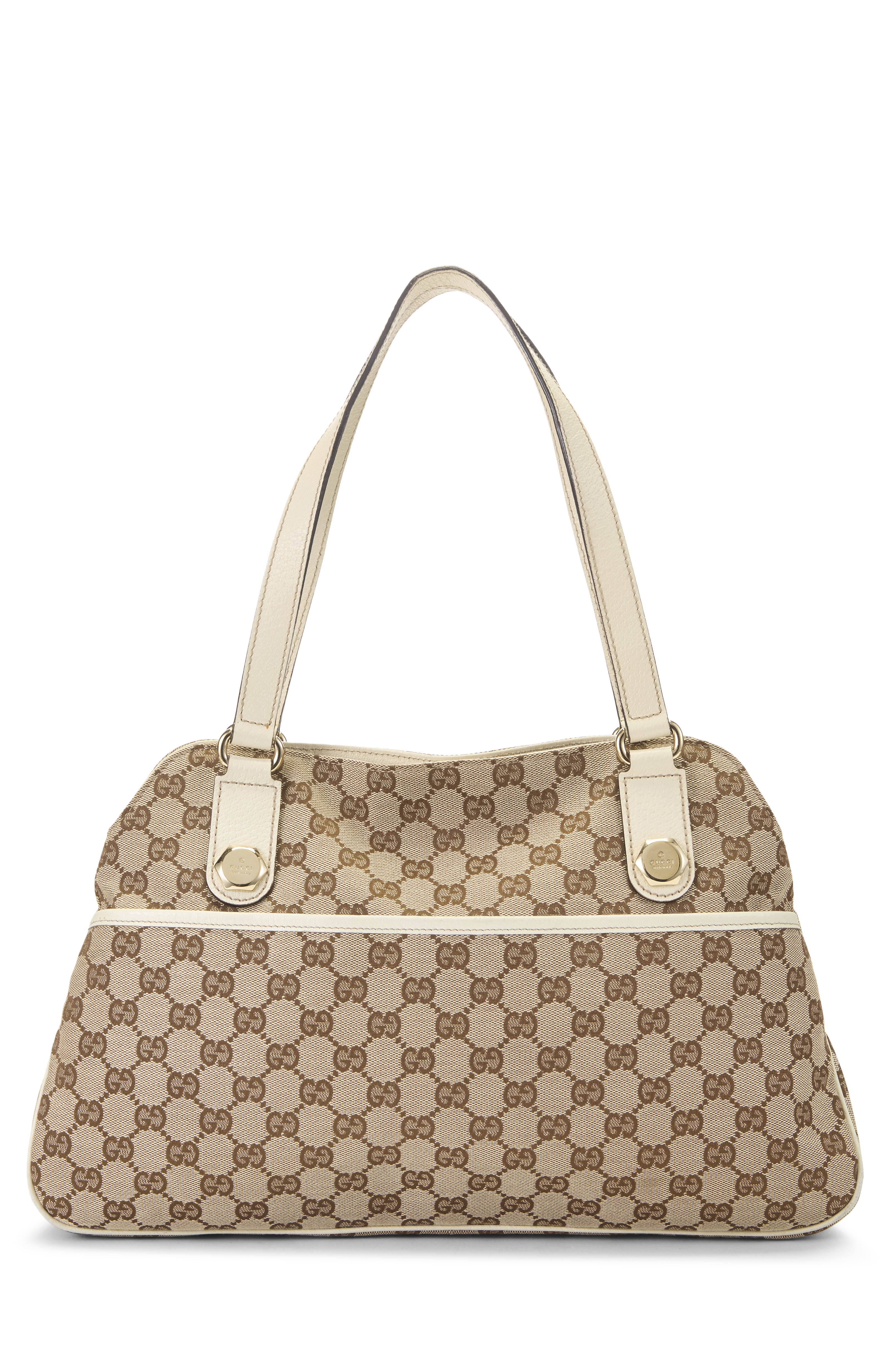 Women's Gucci Original GG Canvas Charmy Pocket Tote Large in White Large