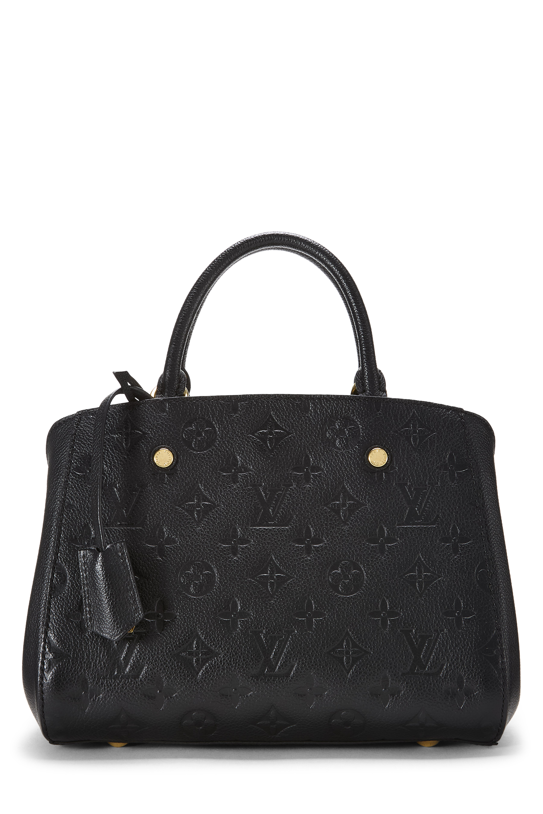 Women's Louis Vuitton Black Monogram Empreinte Montaigne BB in Black BB