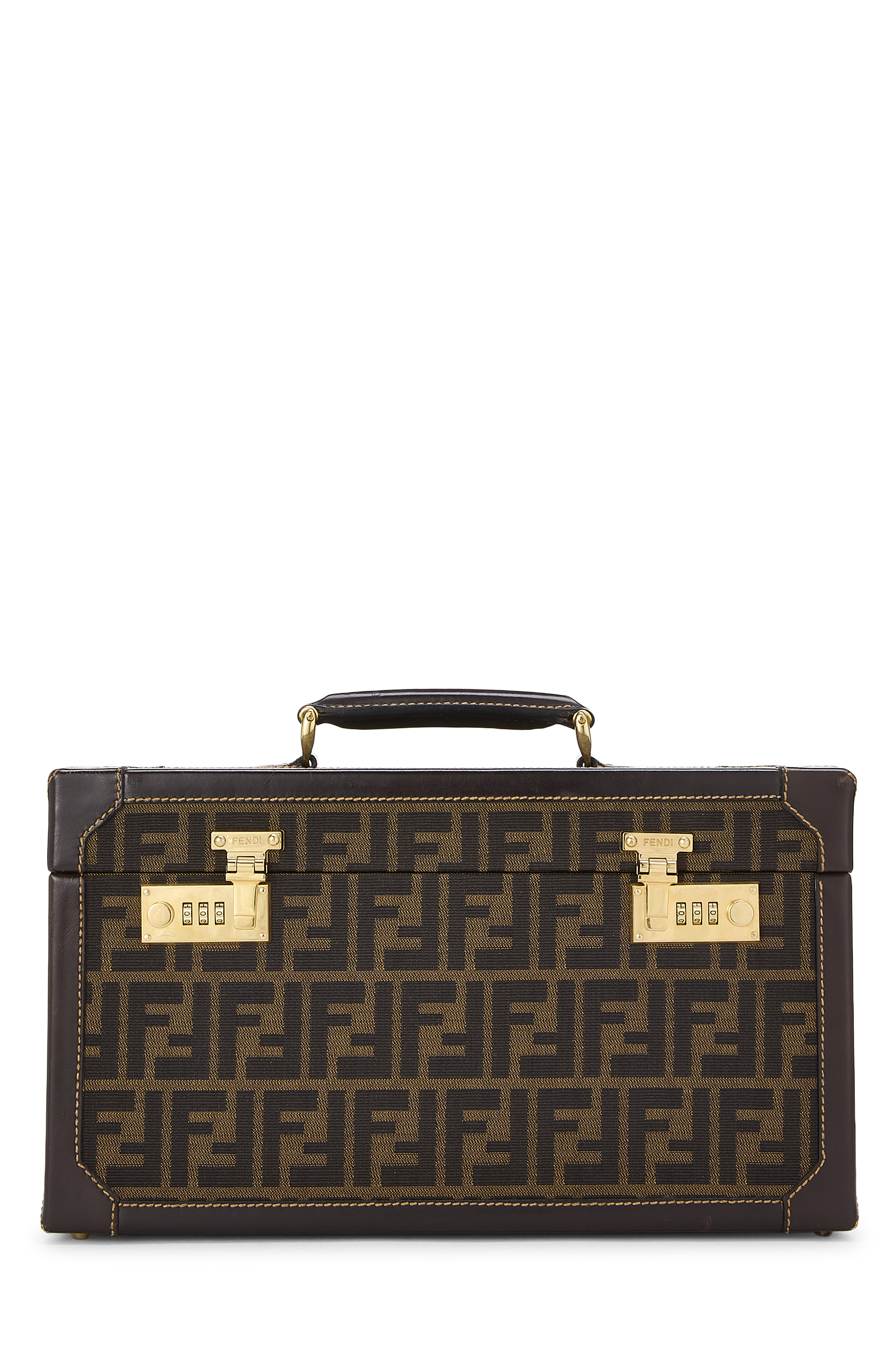 Women's Fendi Brown Zucca Canvas Box Vanity in Brown