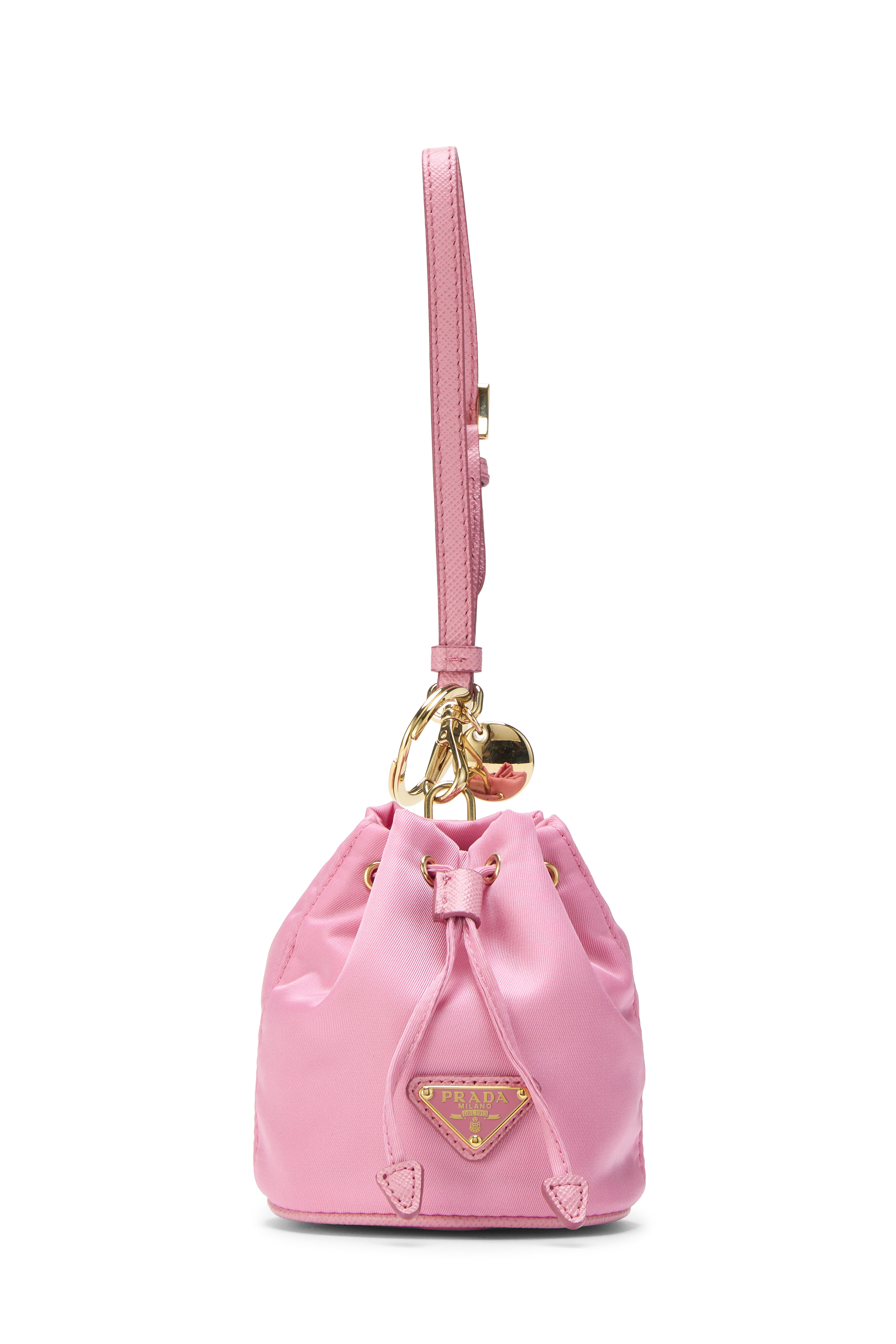 Women's Prada Pink Nylon Coin Bag Charm Mini