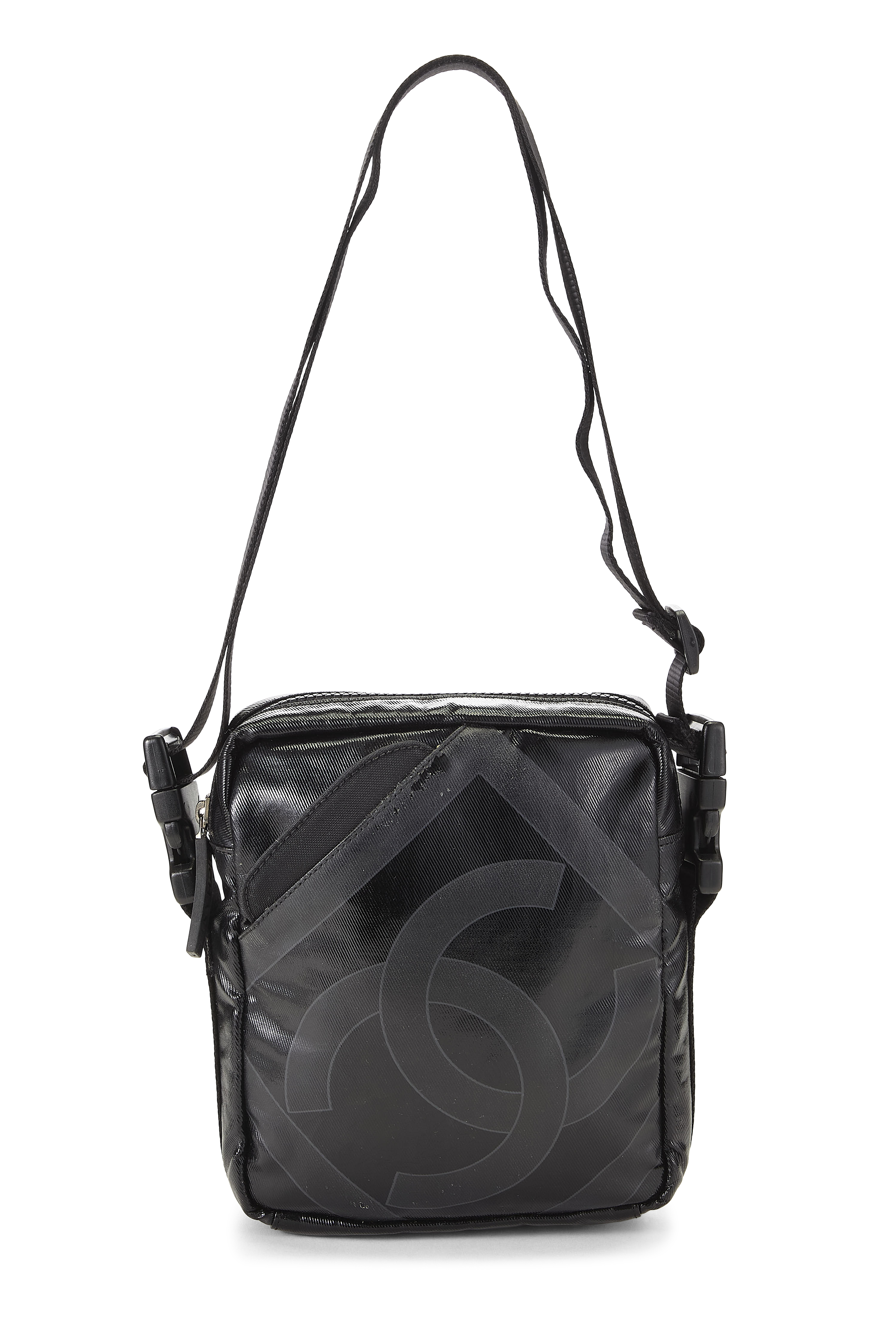 Women's Nylon Chanel Black Sportline Shoulder Bag in Black