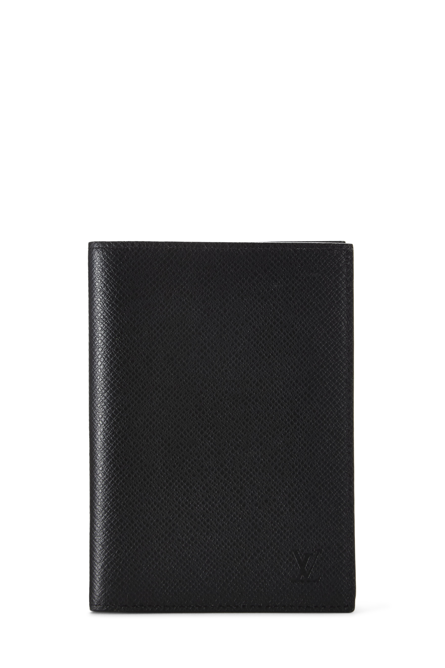 Women's Louis Vuitton Black Taiga Leather Passport Cover in Black