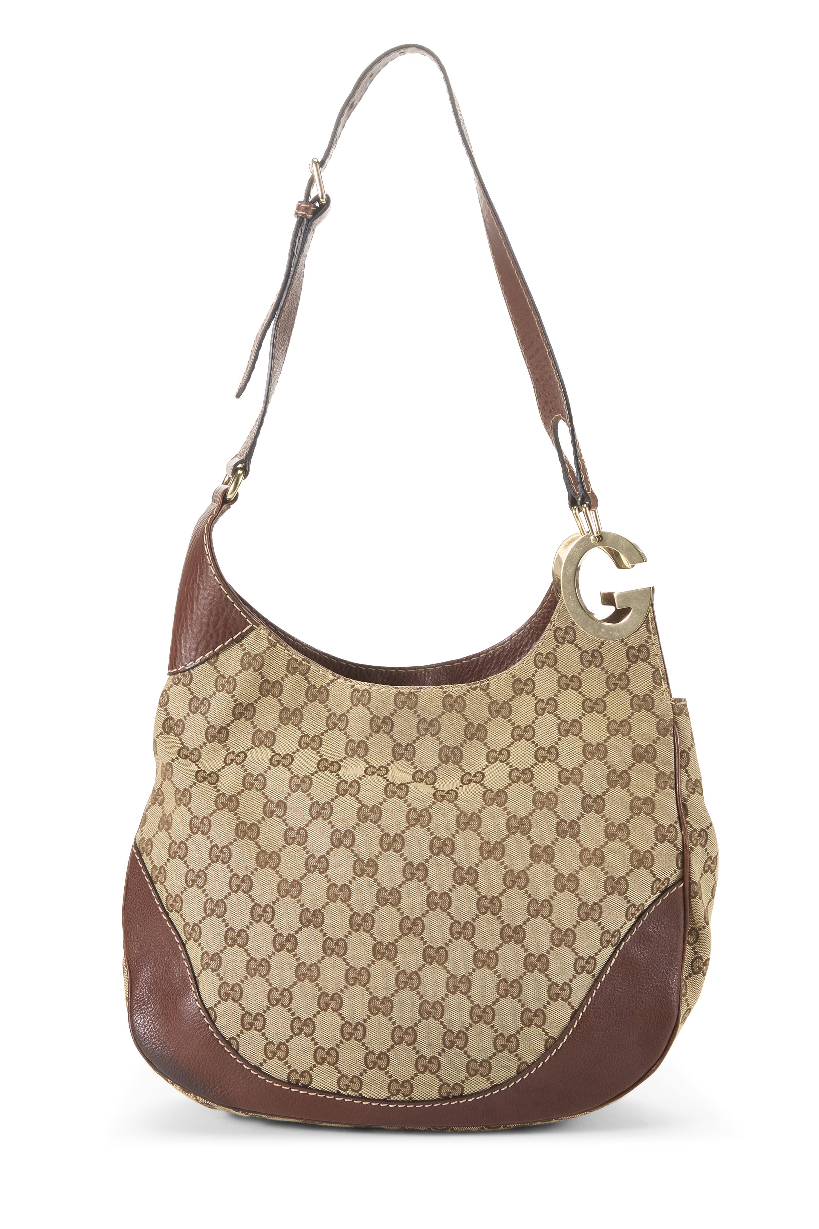 Women's Gucci Brown Original GG Canvas Charlotte Shoulder Bag in Brown