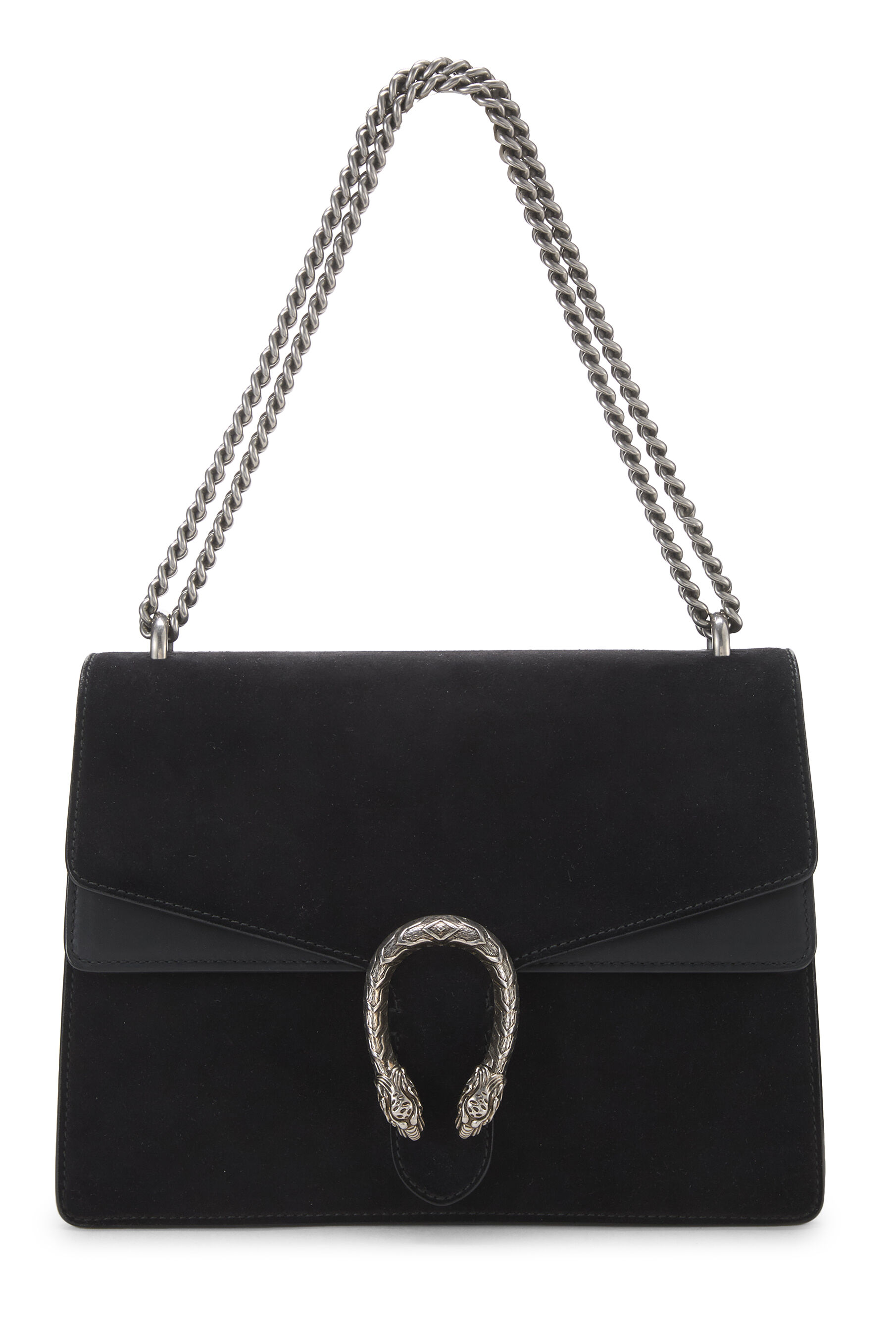 Women's Gucci Black Suede Dionysus Shoulder Bag Medium in Black