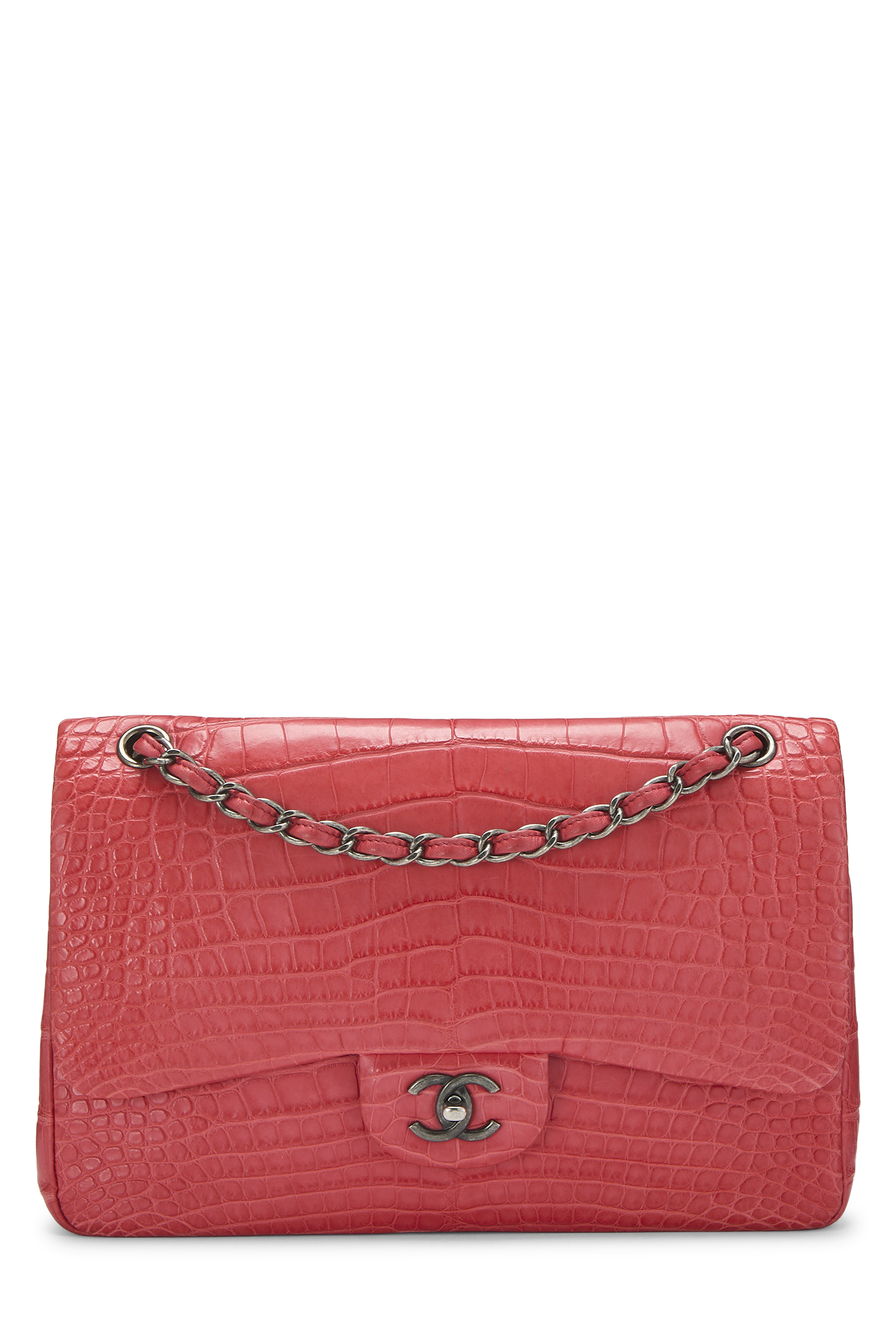 Women's Chanel Red Alligator New Classic Jumbo in Red Jumbo