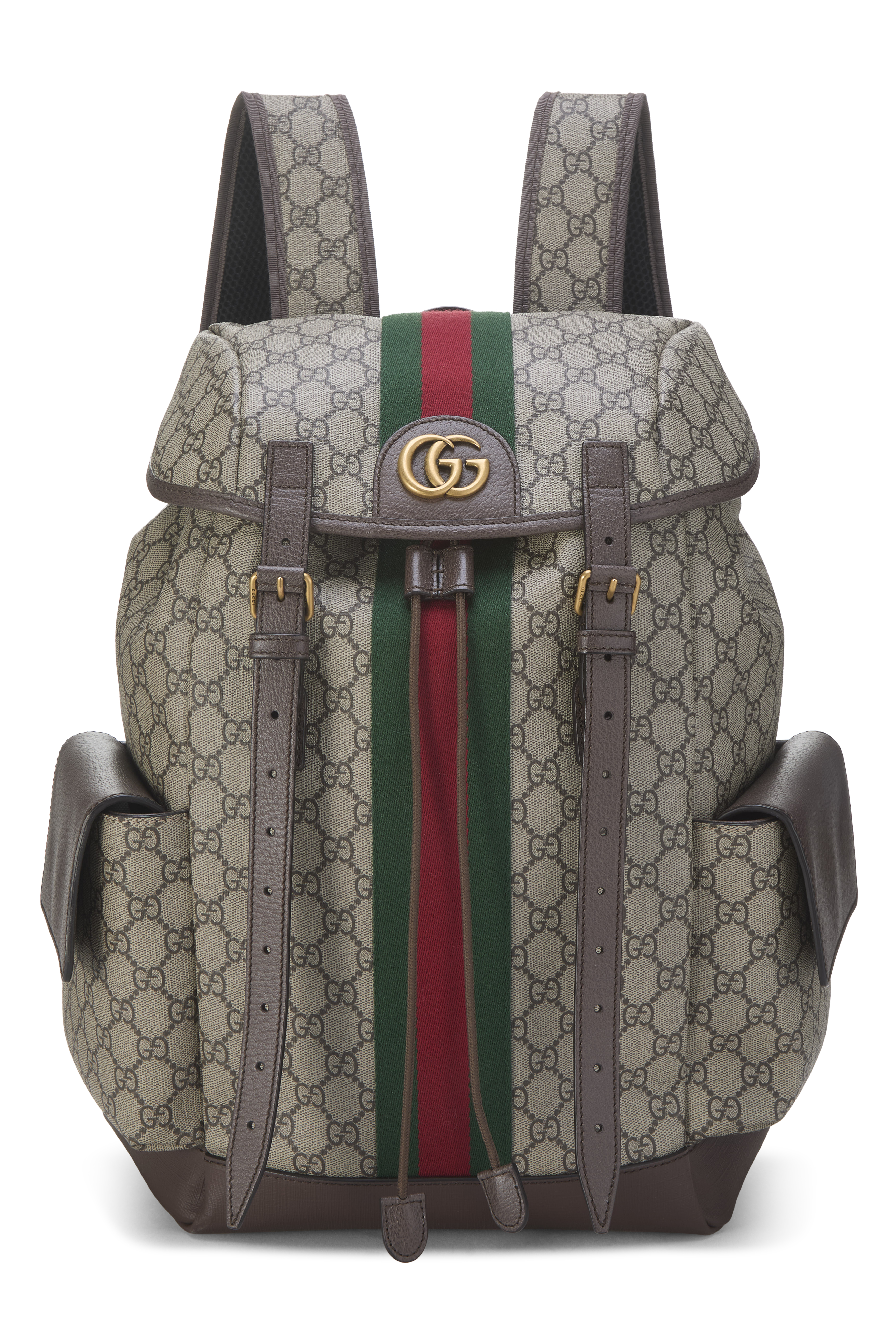 Women's Gucci Brown GG Supreme Canvas Backpack in Brown