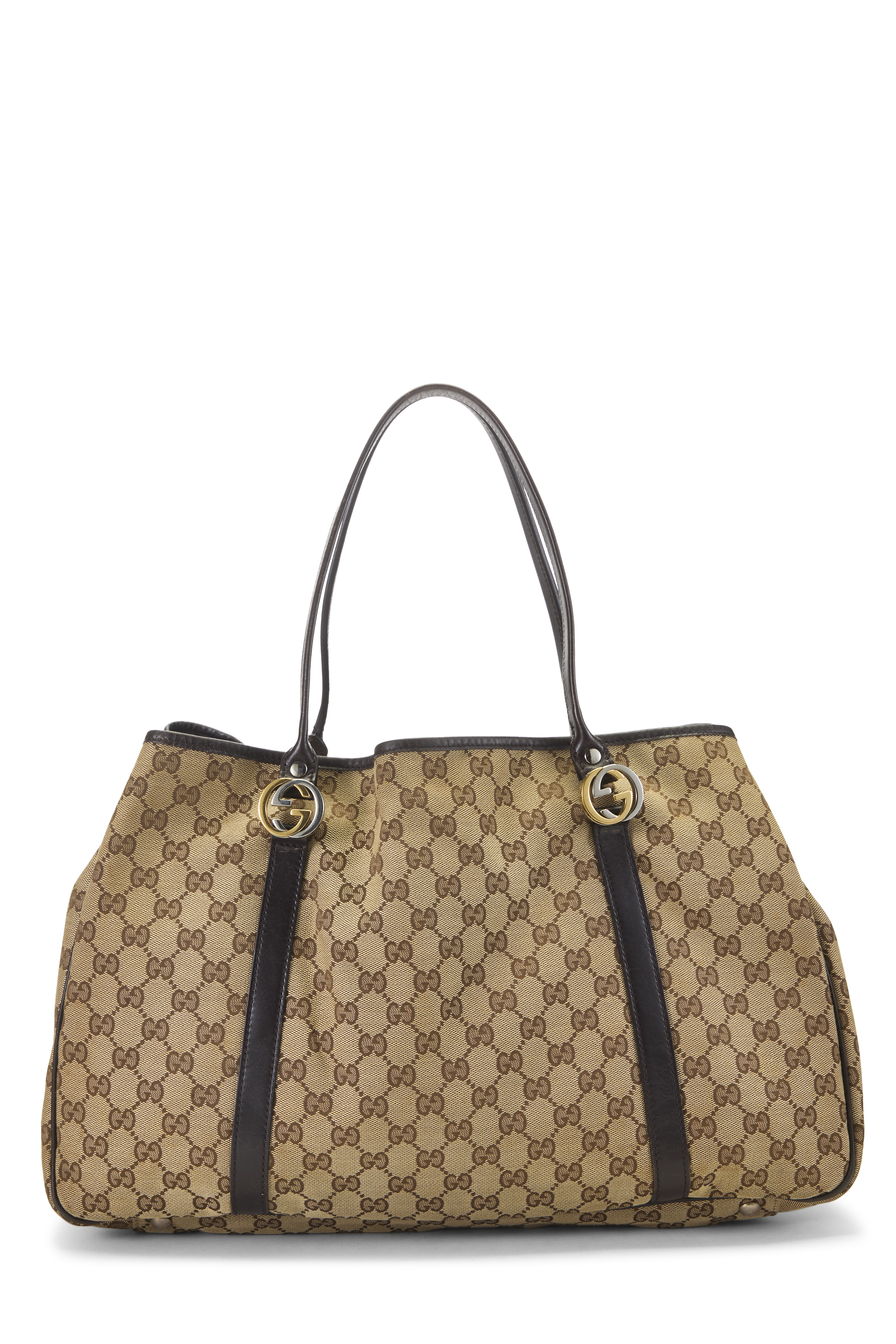 Women's Gucci Brown Original GG Canvas Twins Tote Large in Brown Large
