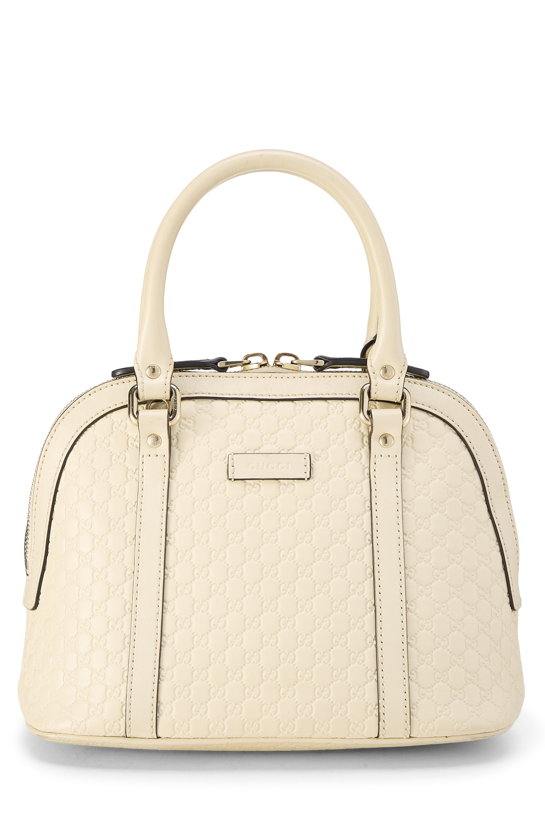 Women's Canvas Gucci Cream Microguccissima Nice Dome Boston Bag Mini in White Mini