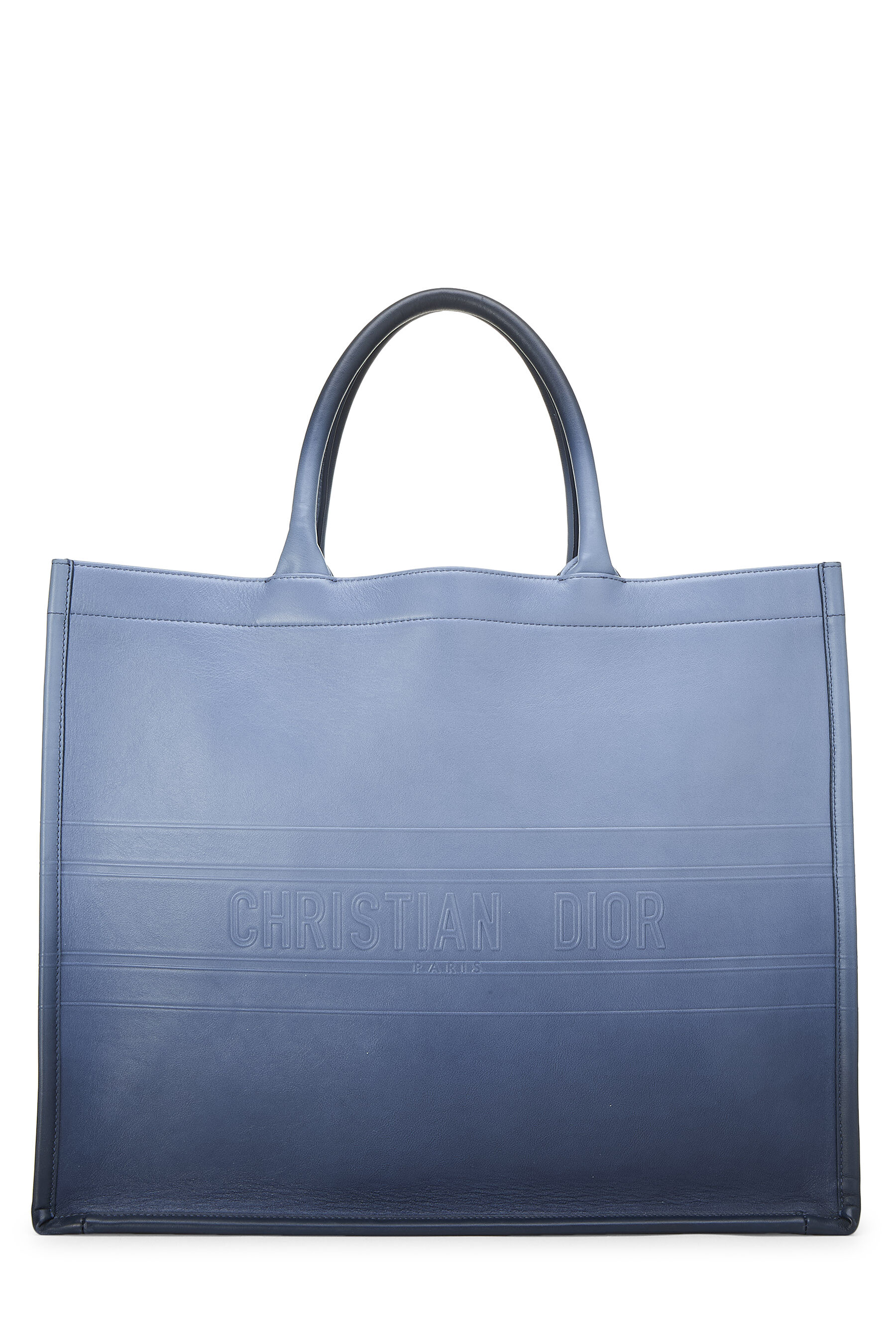 Women's Christian Dior Blue Calfskin Book Tote Large in Blue Large