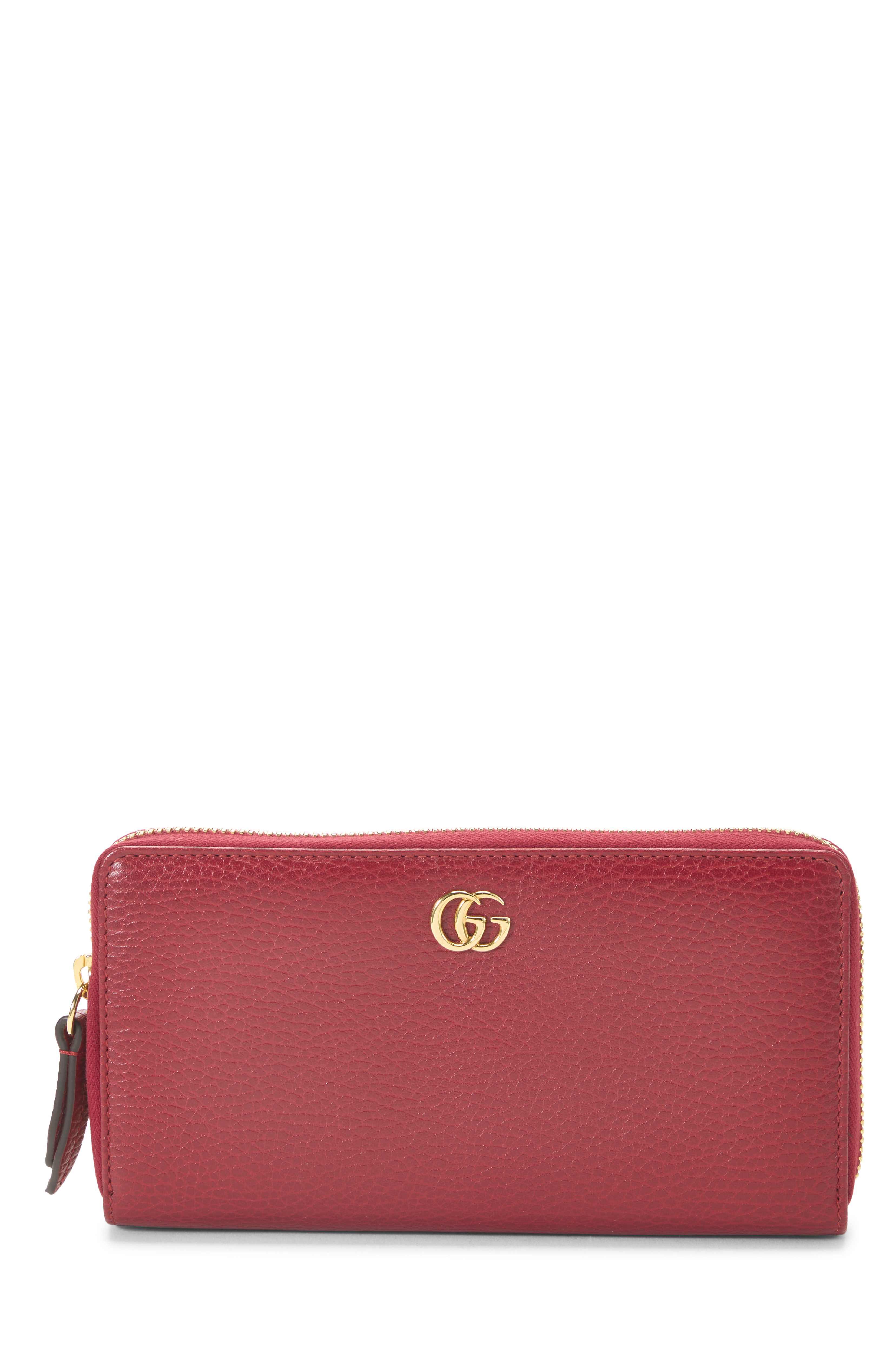 Women's Gucci Red Leather GG Zip Around Wallet in Red