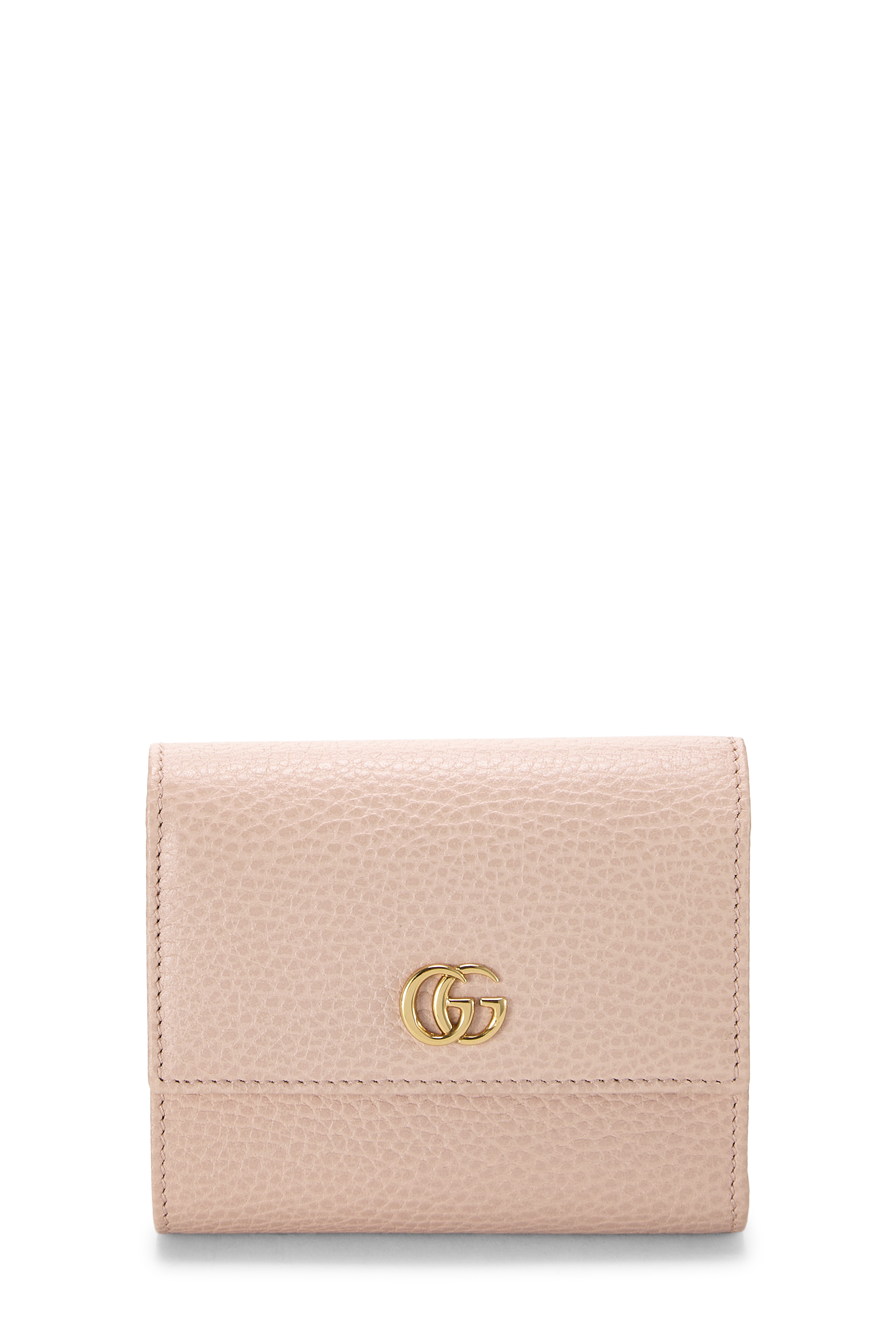 Women's Gucci Pink Leather GG Marmont Compact Wallet in Pink Small