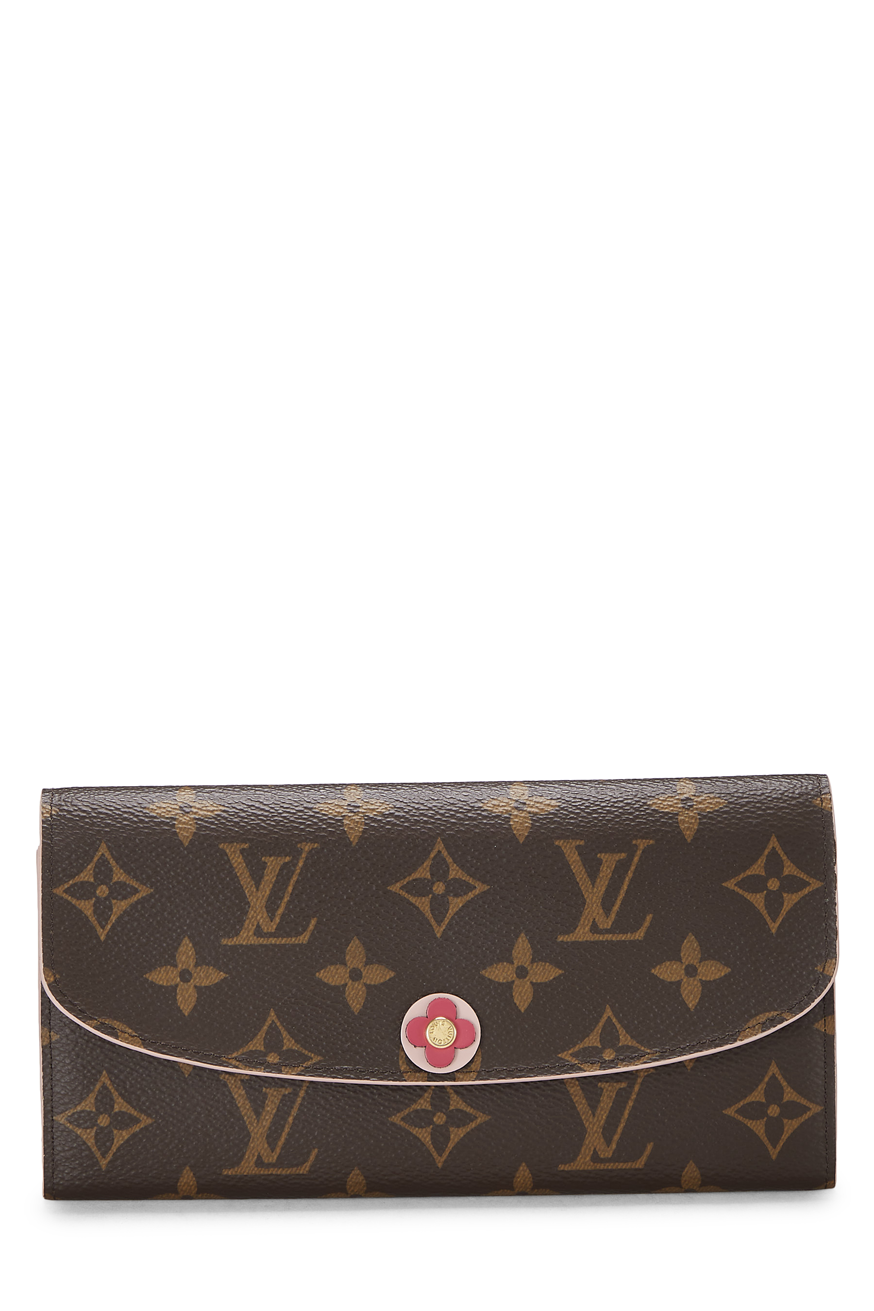 Women's Louis Vuitton Pink Monogram Canvas Blooming Flowers Emilie Wallet in Pink
