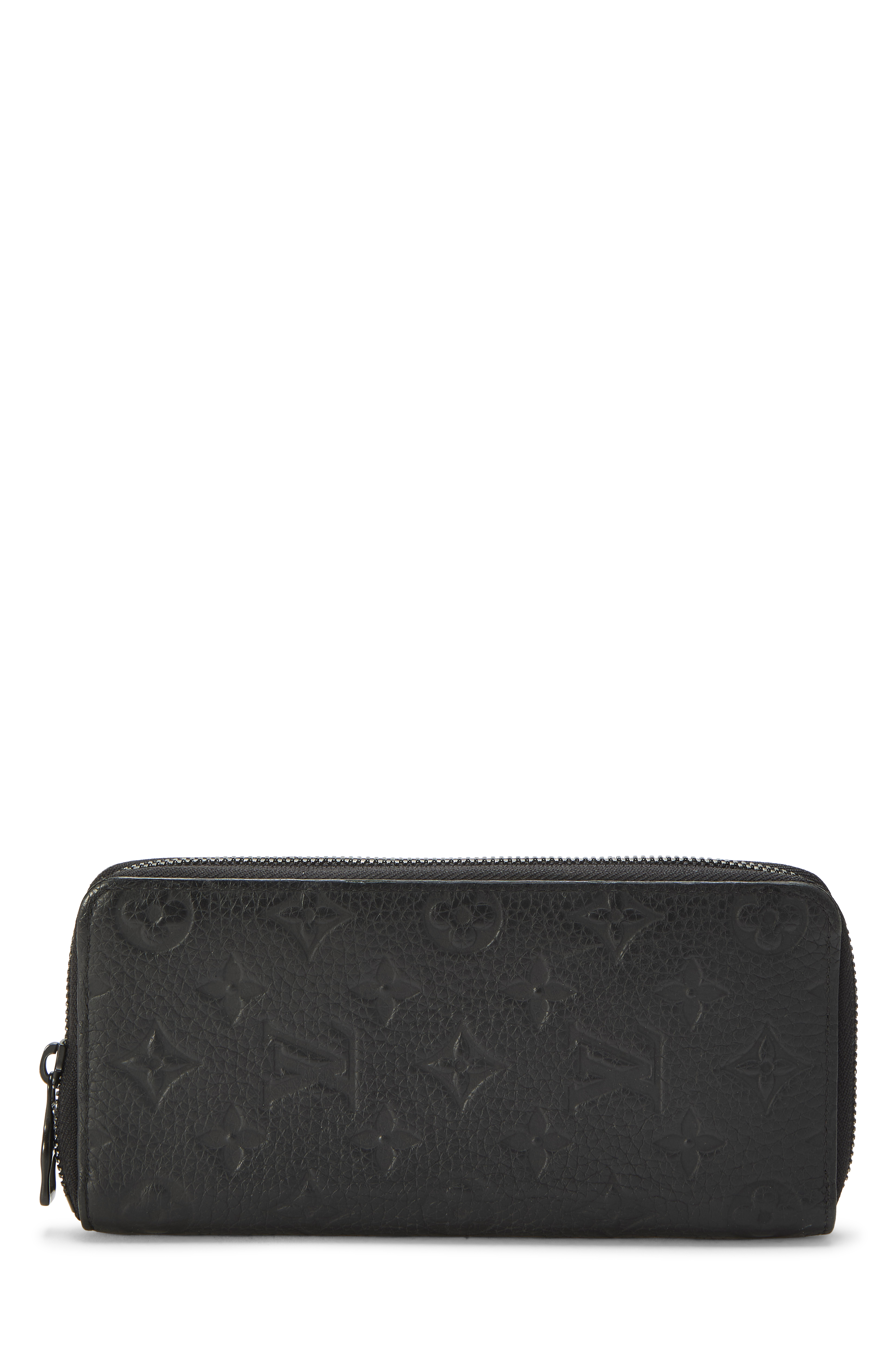 Women's Louis Vuitton Black Monogram Taurillon Zippy Vertical Wallet in Black