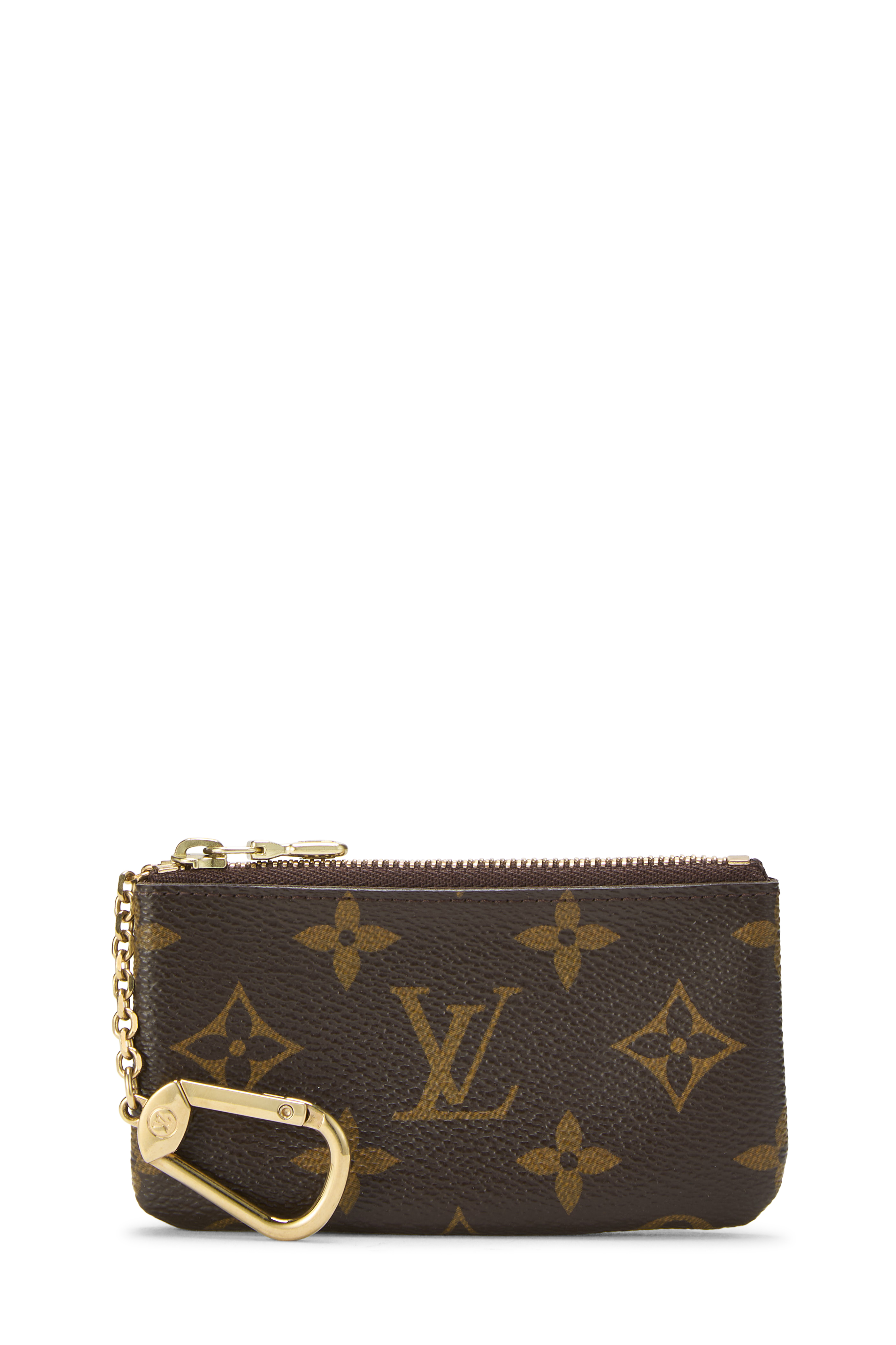 Women's Louis Vuitton Monogram Canvas Pochette Clefs in Brown