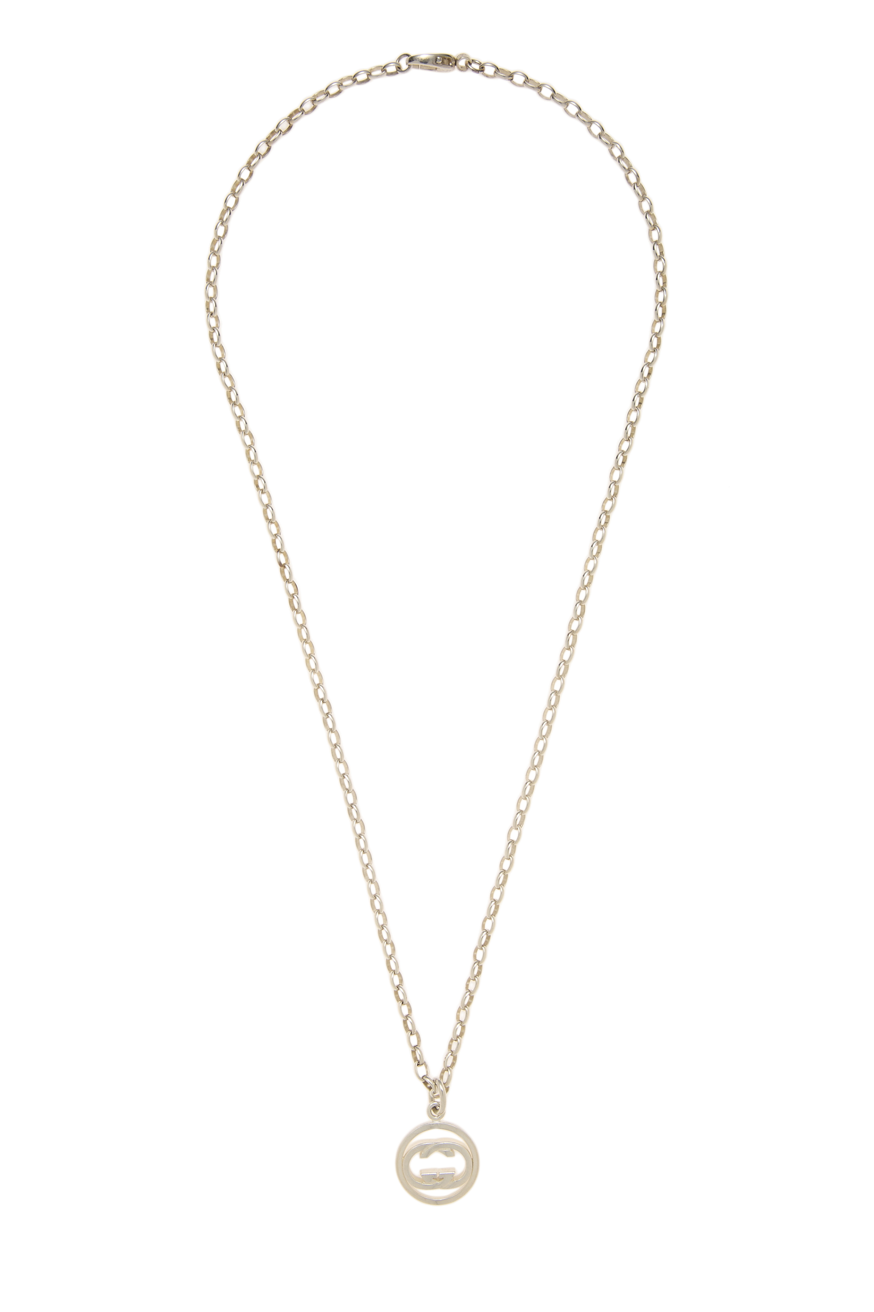 Women's Gucci Silver Interlocking GG Necklace in Silver
