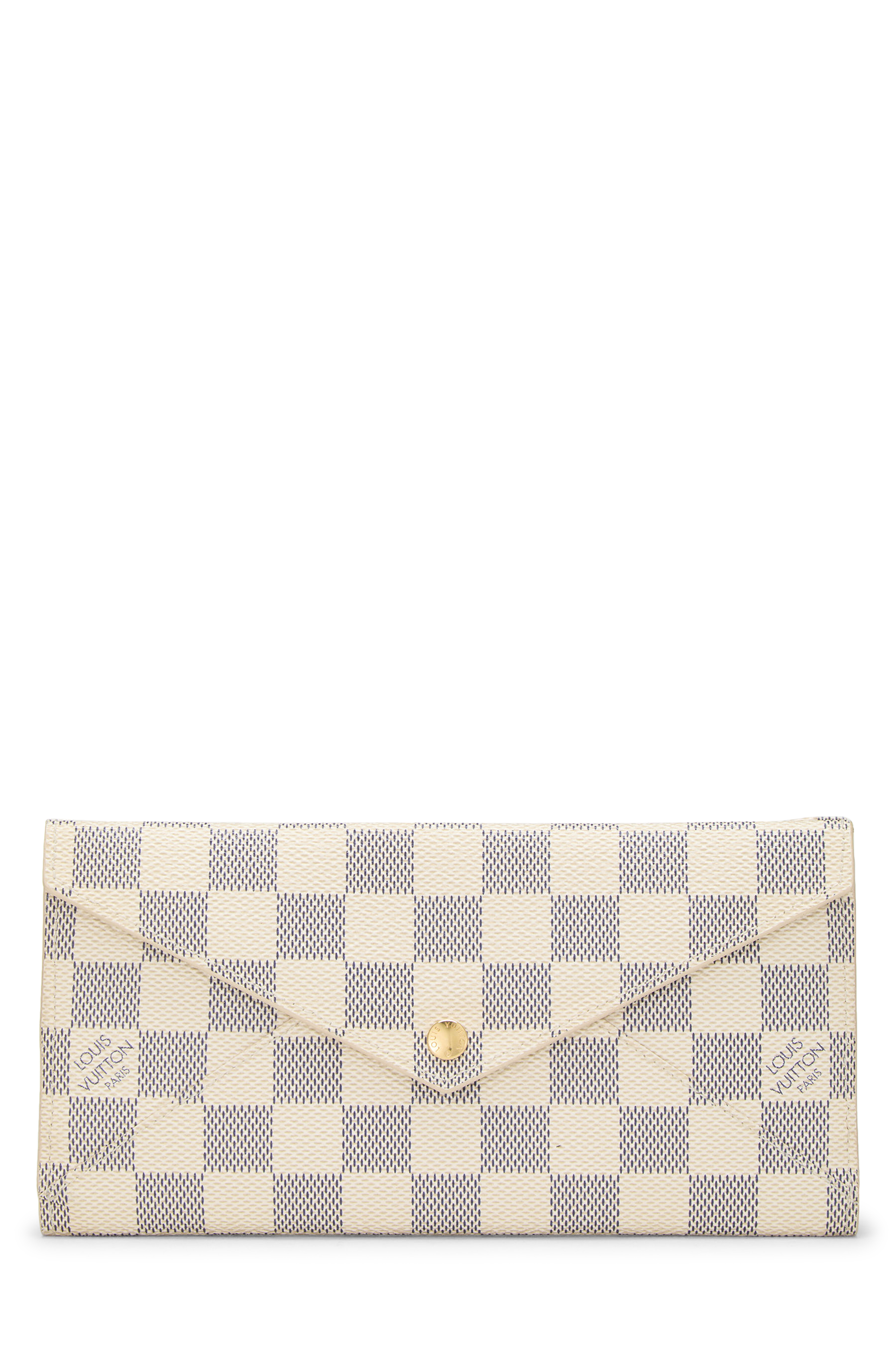 Women's Louis Vuitton Damier Azur Origami Long Wallet in White
